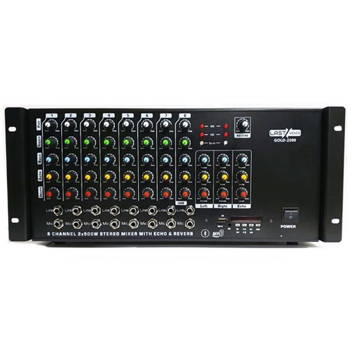 Lastvoice Gold-2500 Stereo Cami Anfisi 2x500 Watt Ekho ve Reverbli