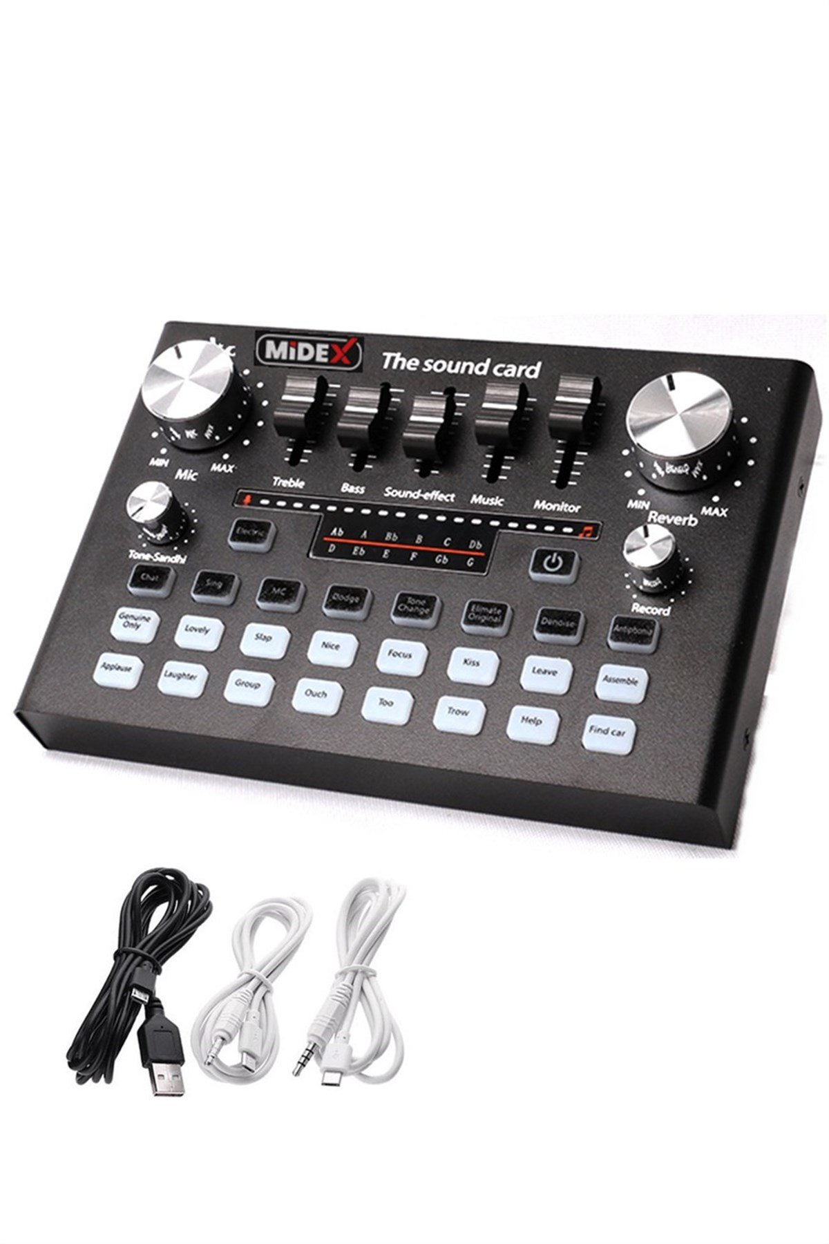 Midex MS9 Stüdyo Kayıt Ses Kartı Efektli Radyo Mikseri (Telefon ve PC Podcast Radyo Canlı Yayın)