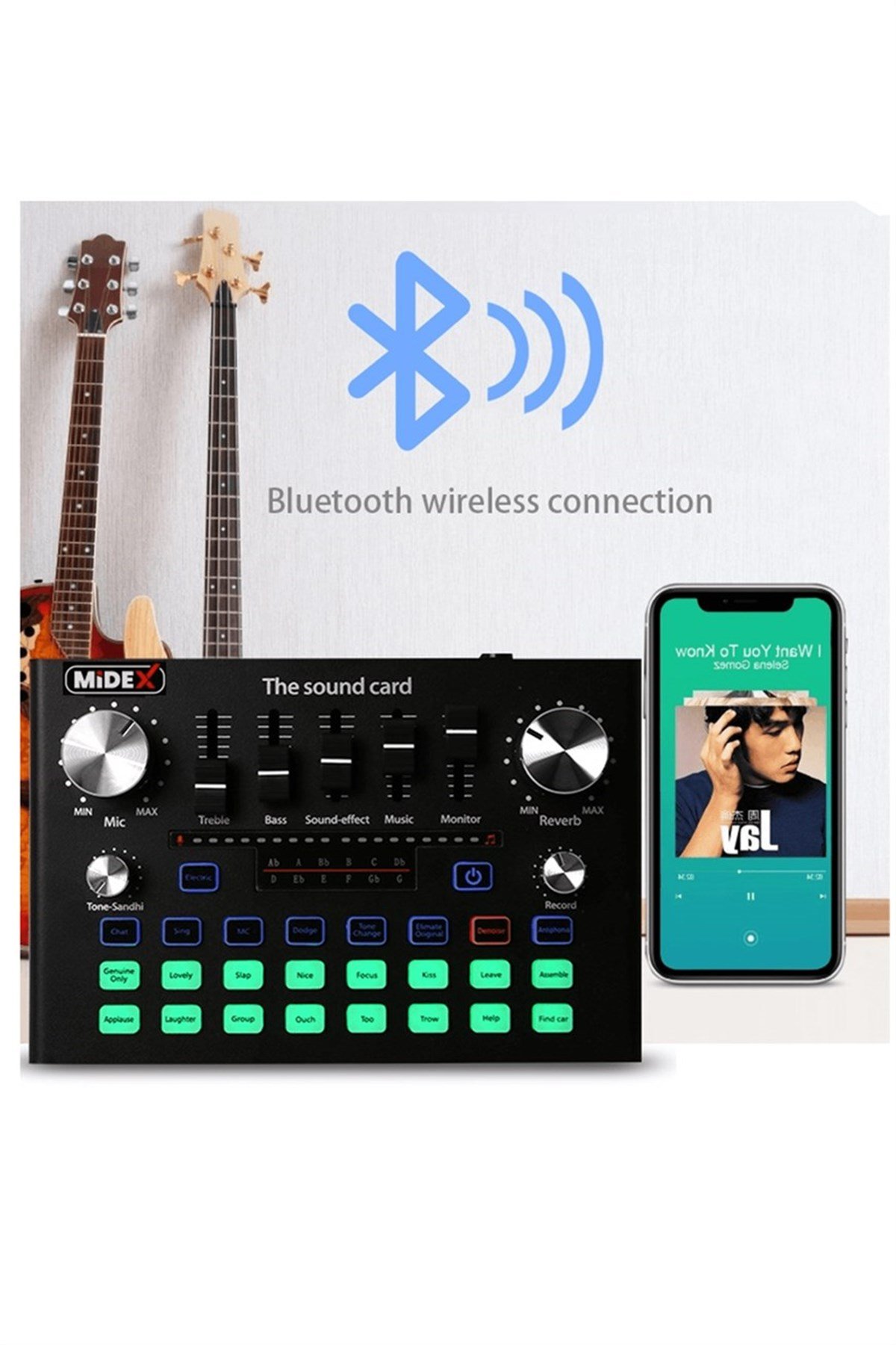 Midex MS9 Stüdyo Kayıt Ses Kartı Efektli Radyo Mikseri (Telefon ve PC Podcast Radyo Canlı Yayın)