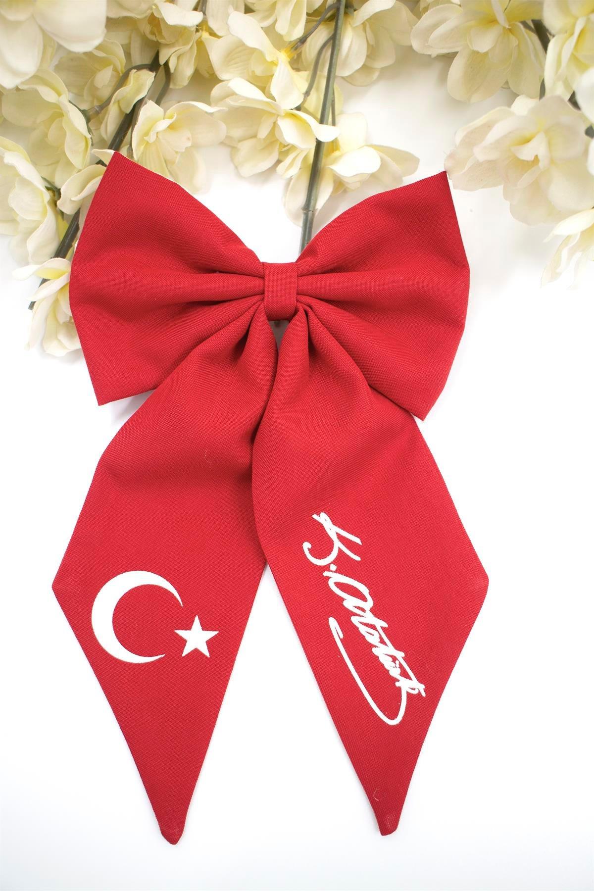 %100 EL YAPIMI FİYONKLU  KIRMIZI RENK KIZ ÇOCUK TÜTÜ ETEK VE 23 NİSAN TOKASI 