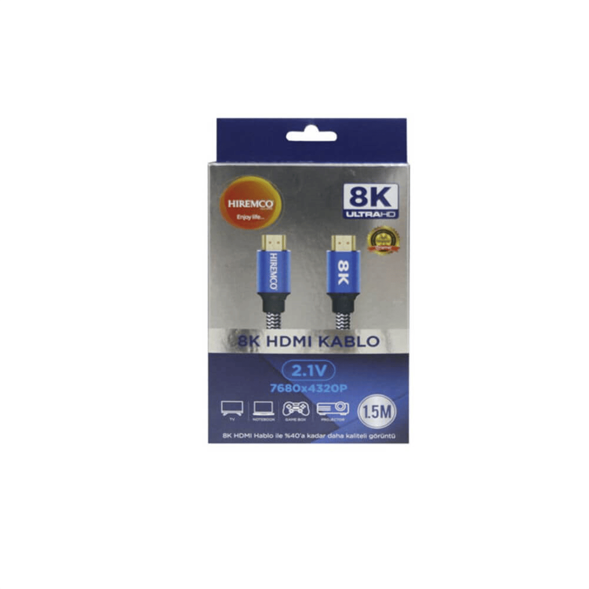 HiremcoHdmı KablolarHiremco 8K 1.5 Metre HDMI Kablo 2.1V