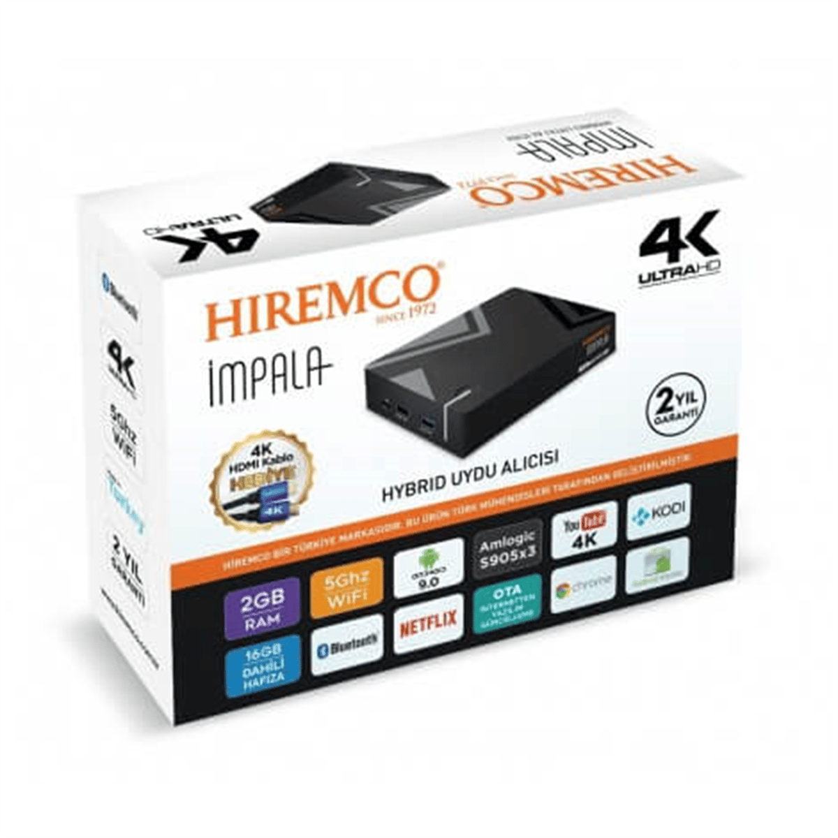 HiremcoHiremco Uydu AlıcılarıHiremco İmpala 4K Android 9.0 Uydu Alıcısı