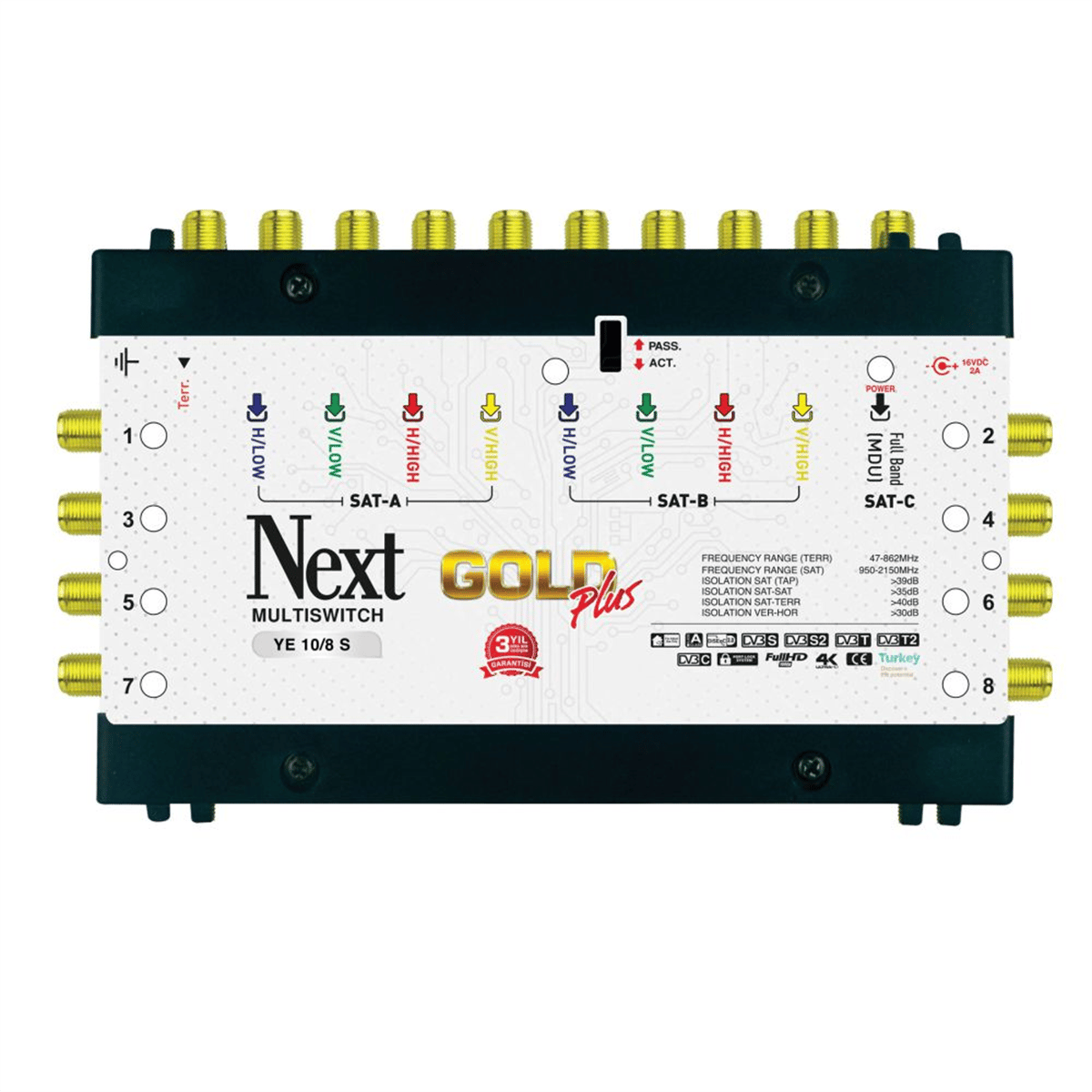 Next 10/8 Sonlu Multiswitch Uydu Santrali