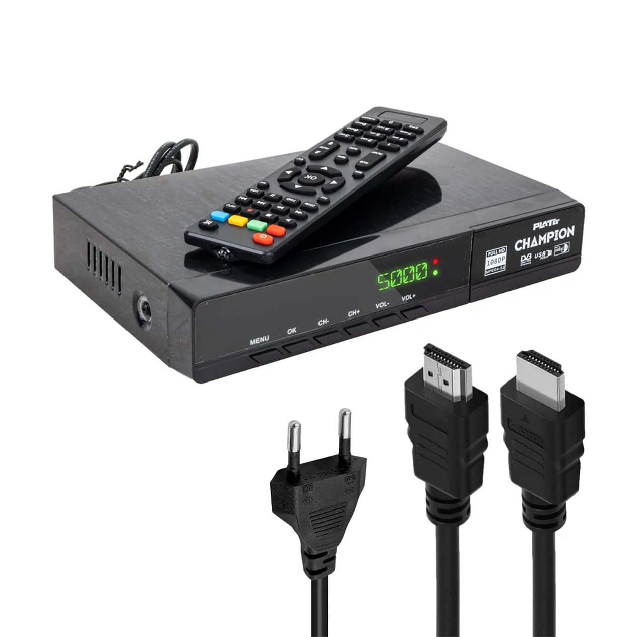 PlatoPlato Uydu AlıcılarıPlato Champion Kasalı Full HD Uydu Alıcısı Scart + HDMI Çıkışlı