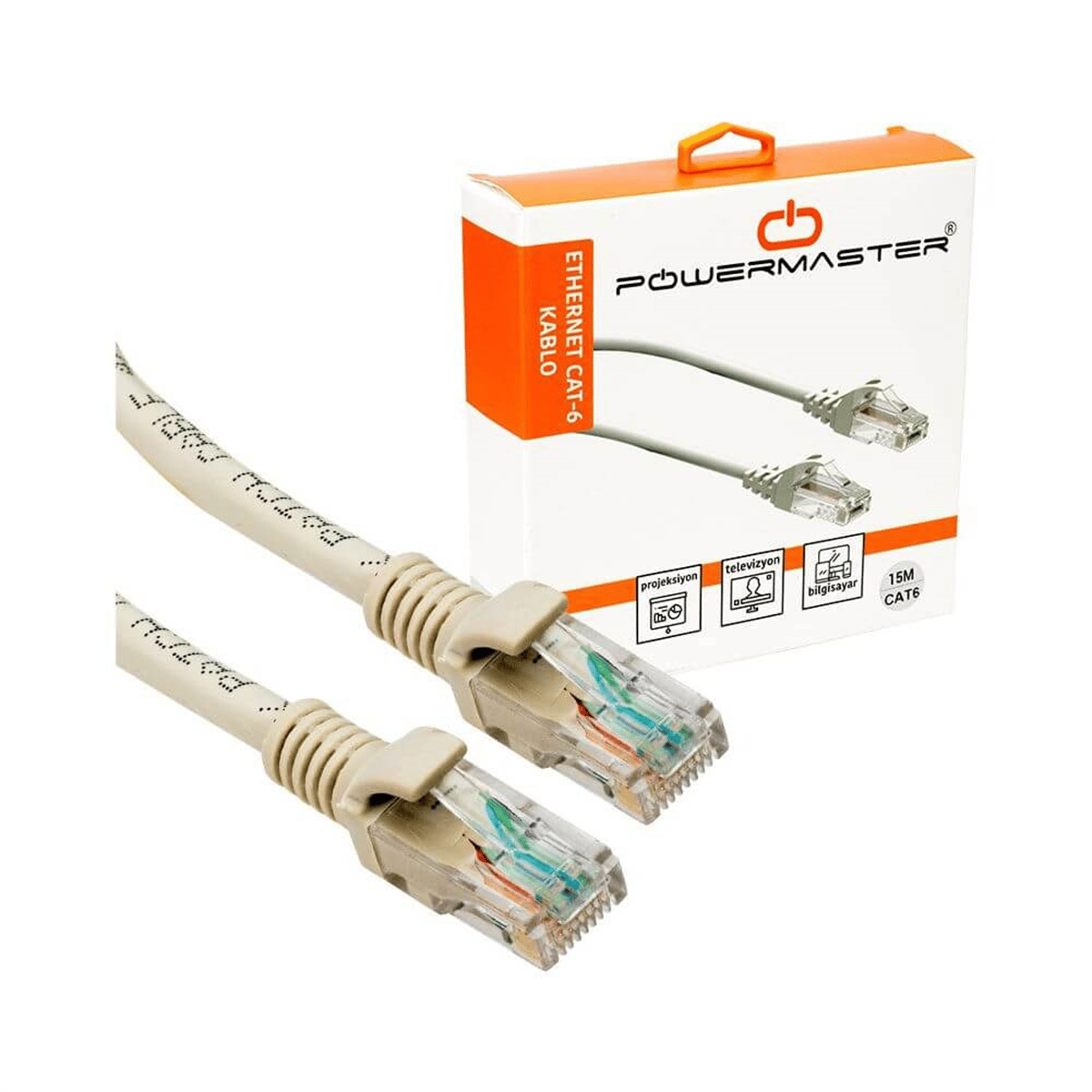 PowermasterEthernet (Data) KablolarıPowermaster Cat6 15 Metre Network Ethernet Kablo