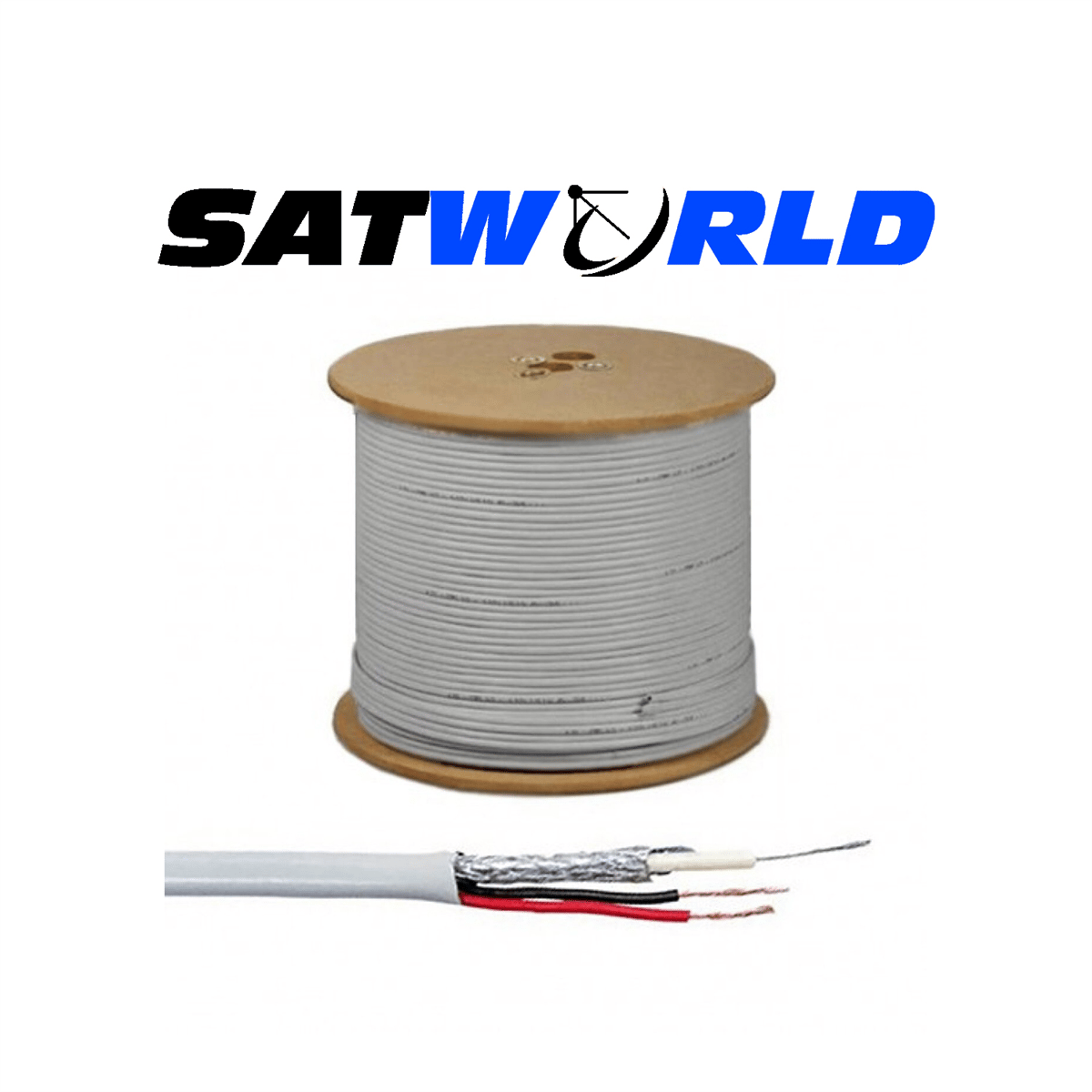 SatworldKamera KablolarıSatworld 250M 0.22x2+1 Kamera Güvenlik Kablosu
