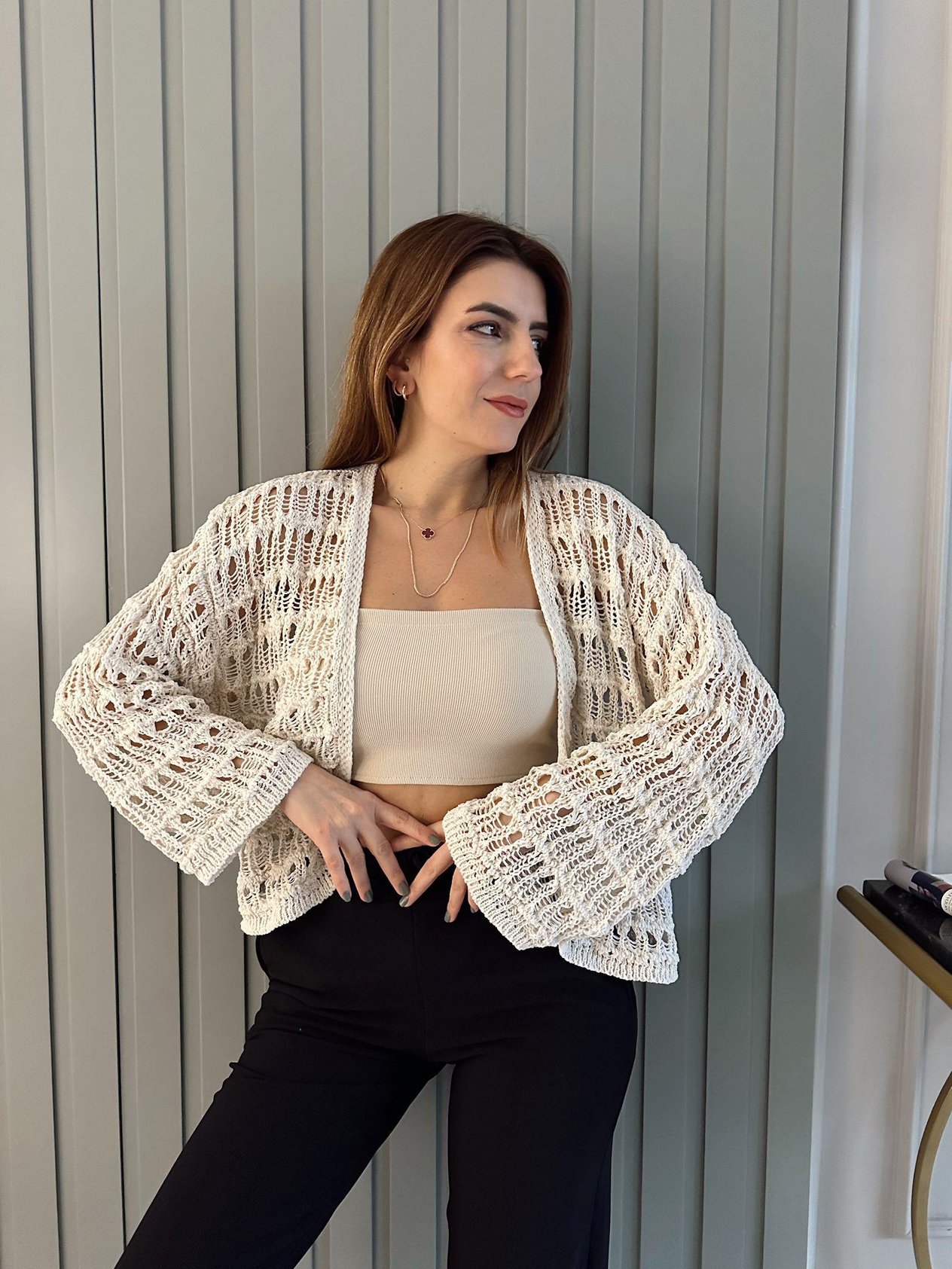 Triko HırkaAjurlu Hırka