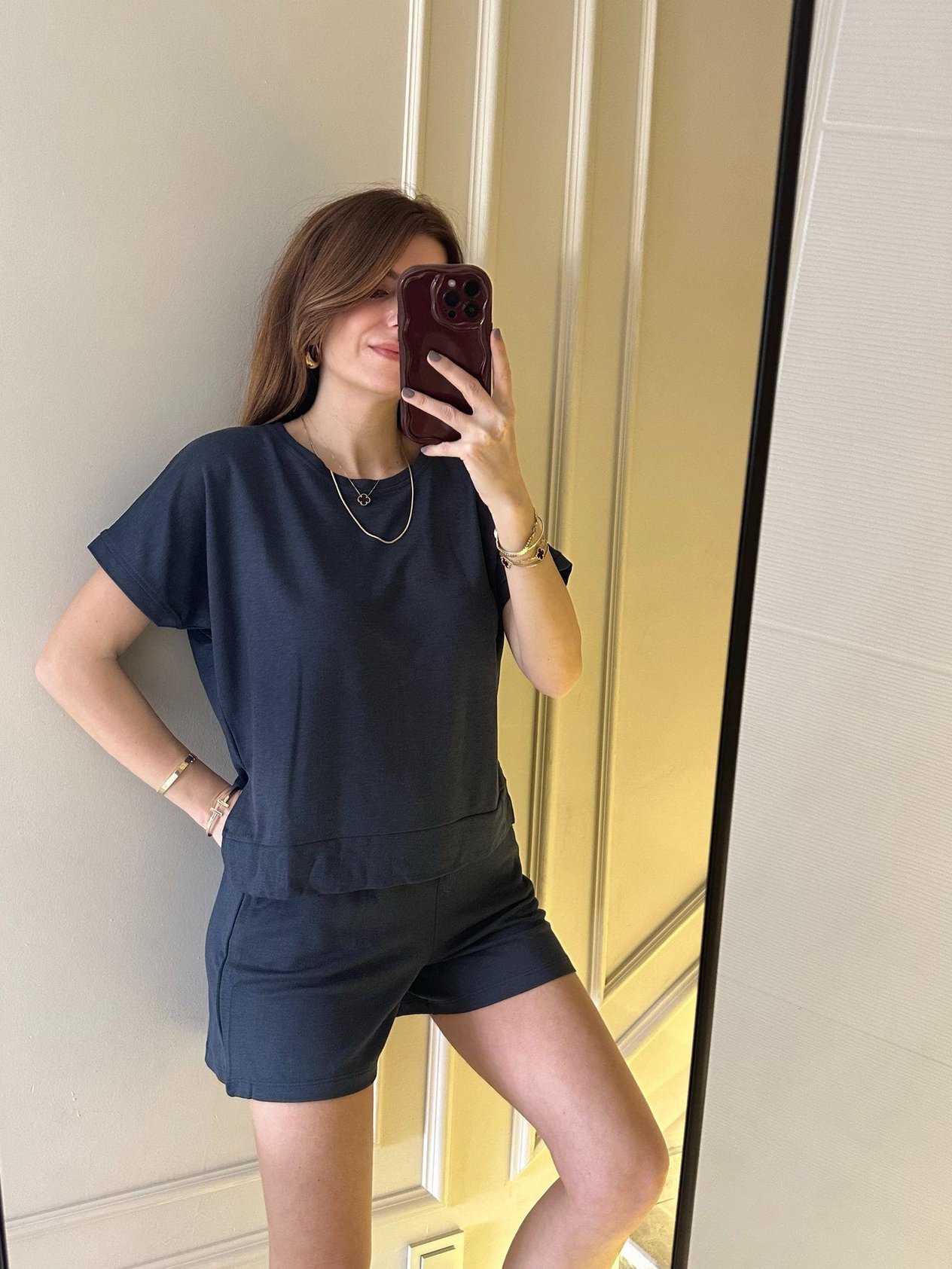 Şortlu TakımAntrasit Pike Şortlu Takım