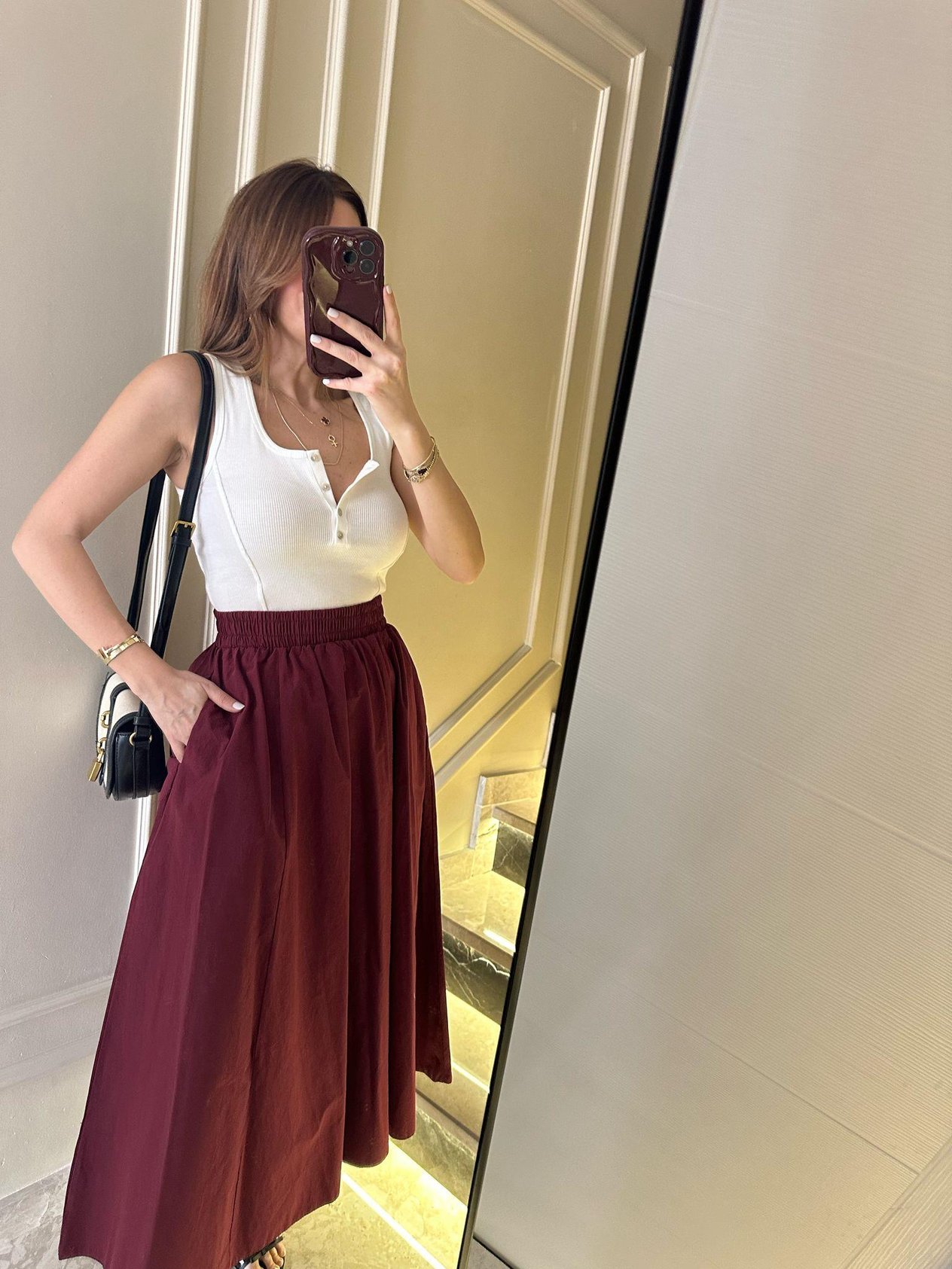Bordo Lastikli Balon Etek
