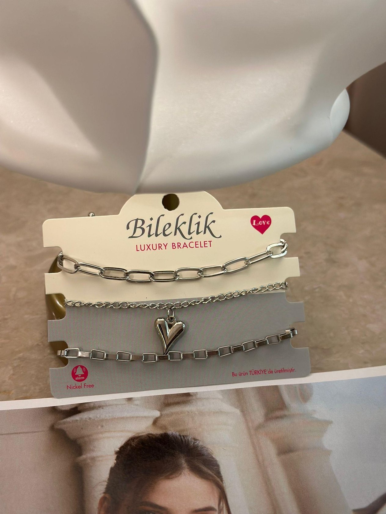 BileklikGümüş Kalp 3'lü Bileklik Set
