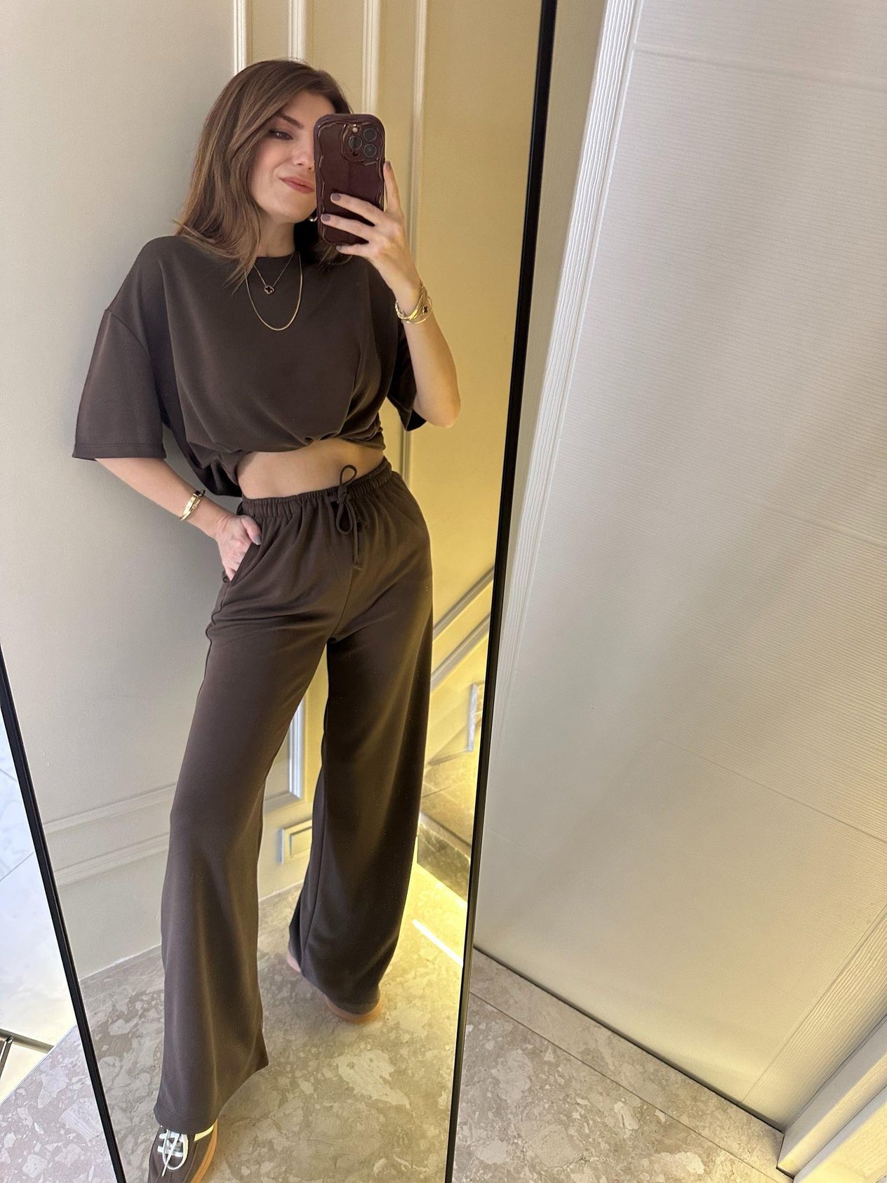 Kahve Pike Modal Palazzo Takım