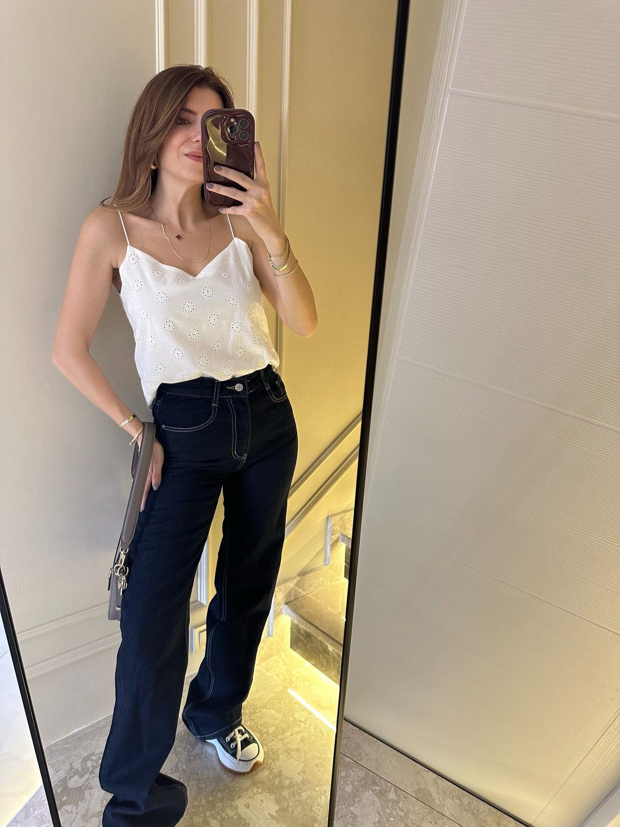 Boru Paça JeanLacivert Yüksek Bel Boru Paça Jean