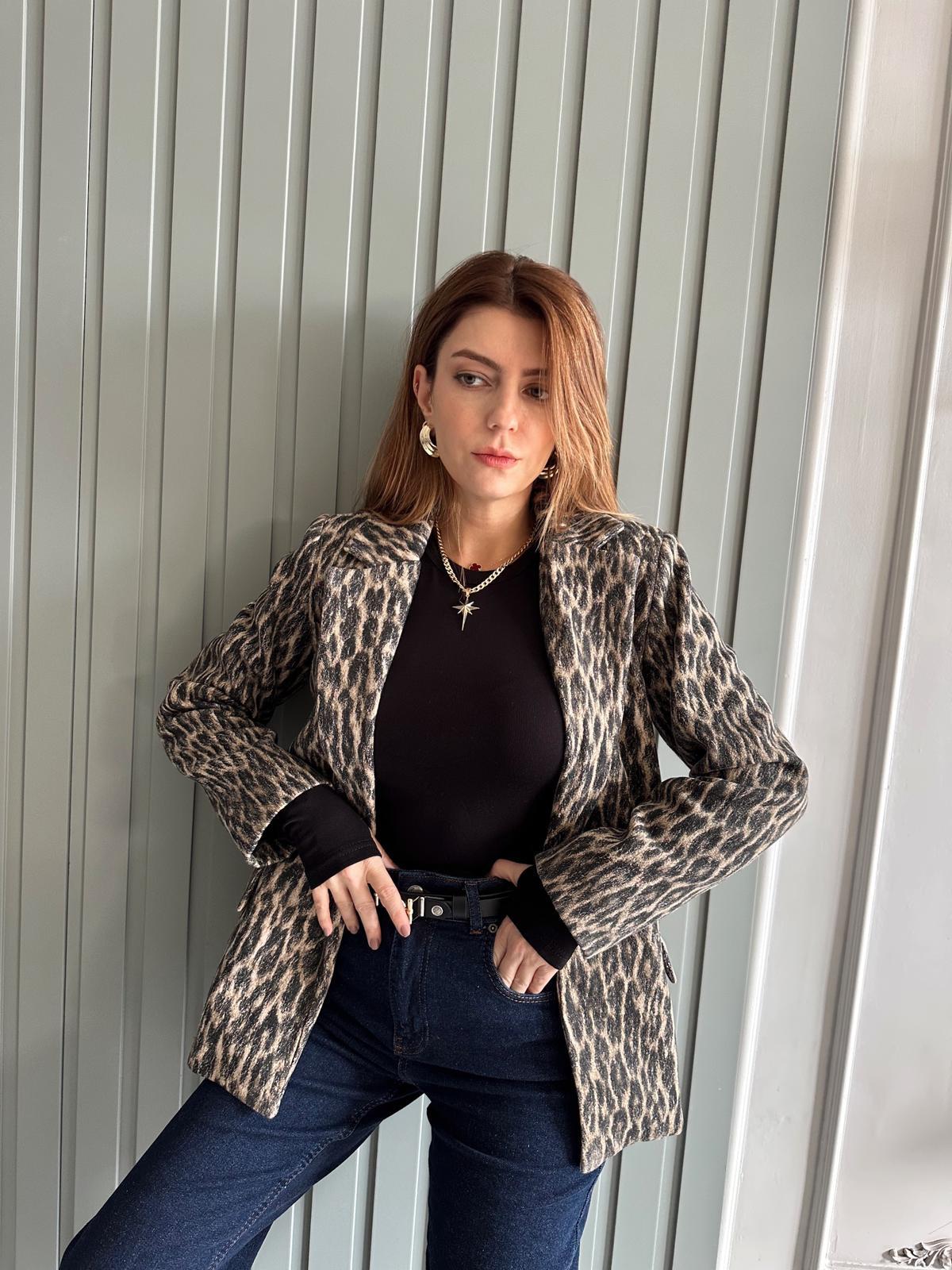 Blazer CeketLeopar Blazer Ceket