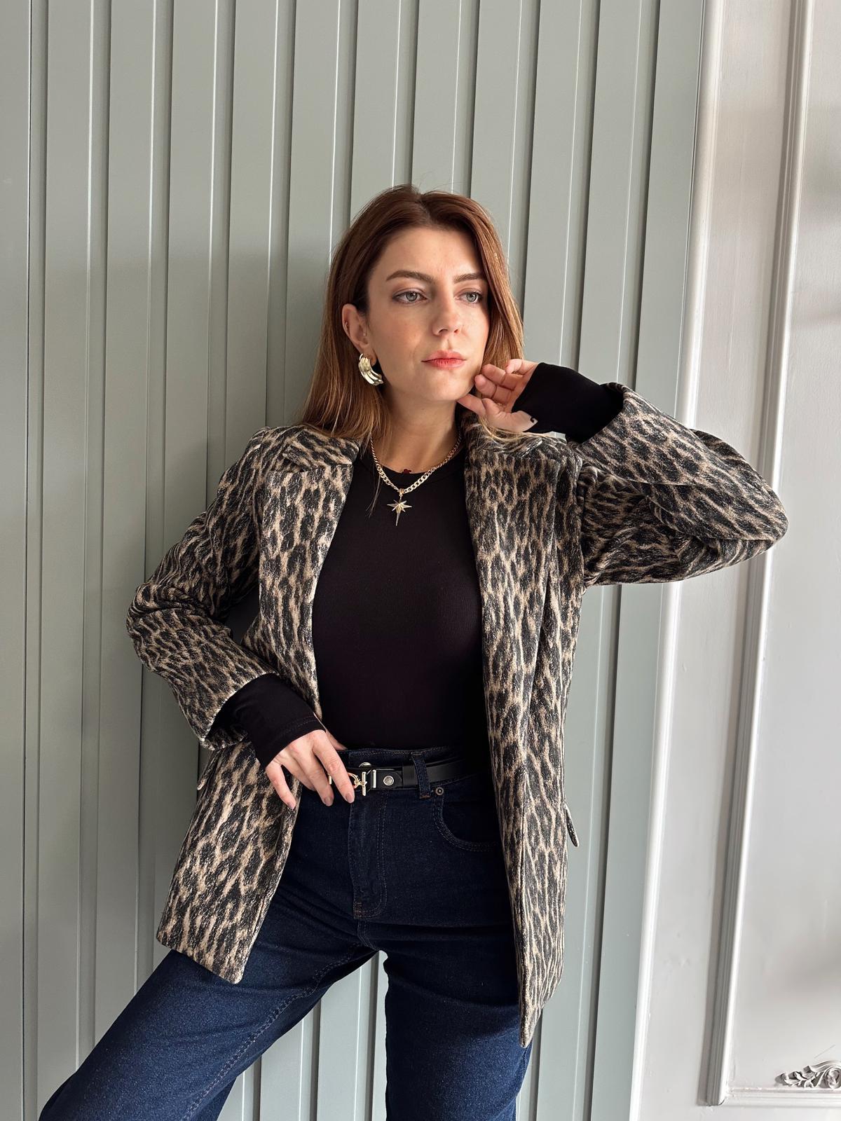 Blazer CeketLeopar Blazer Ceket