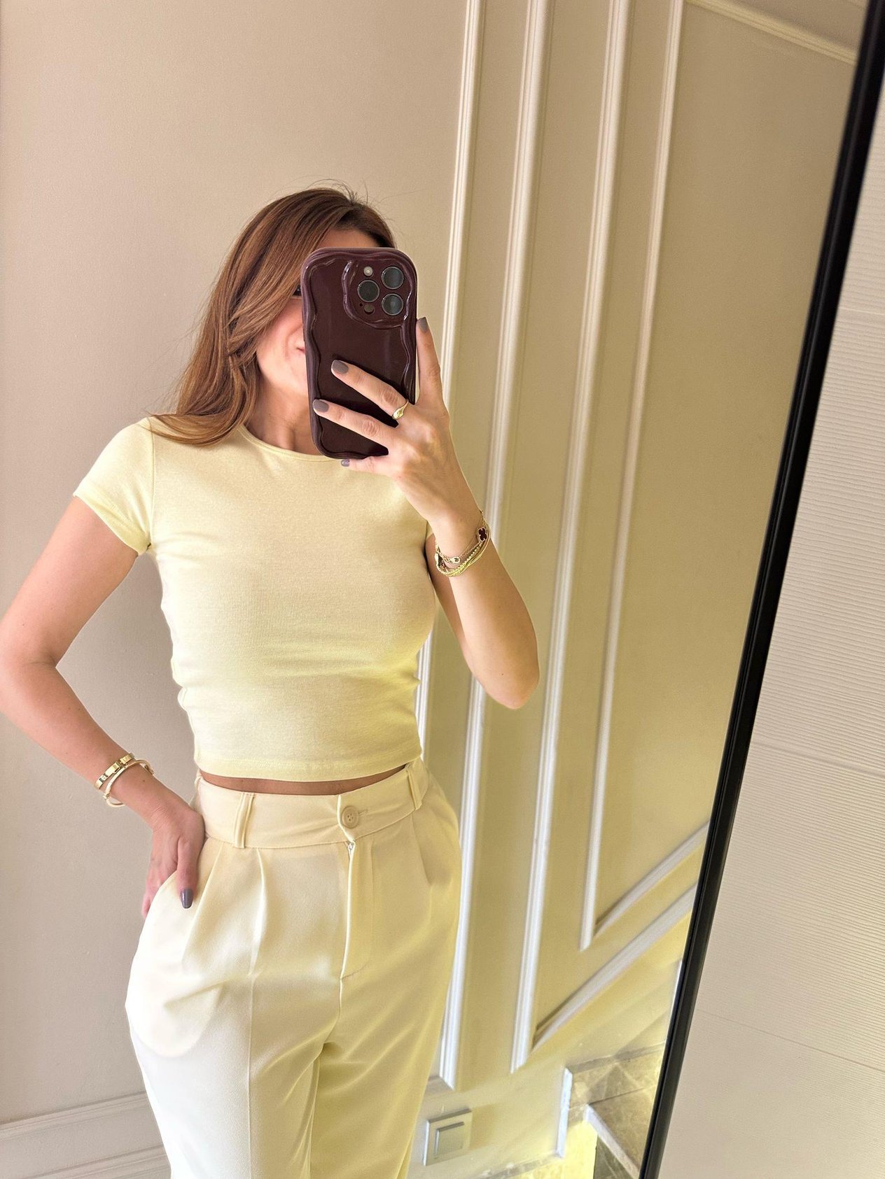 Limon Sarısı Kısa Kol Pamuklu Body