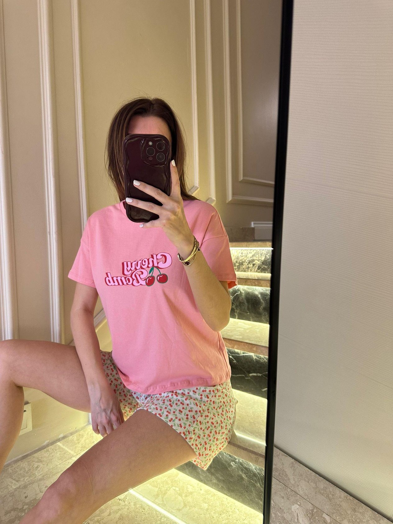 Pijama TakımıPembe Cherry Bomb Pijama Takımı