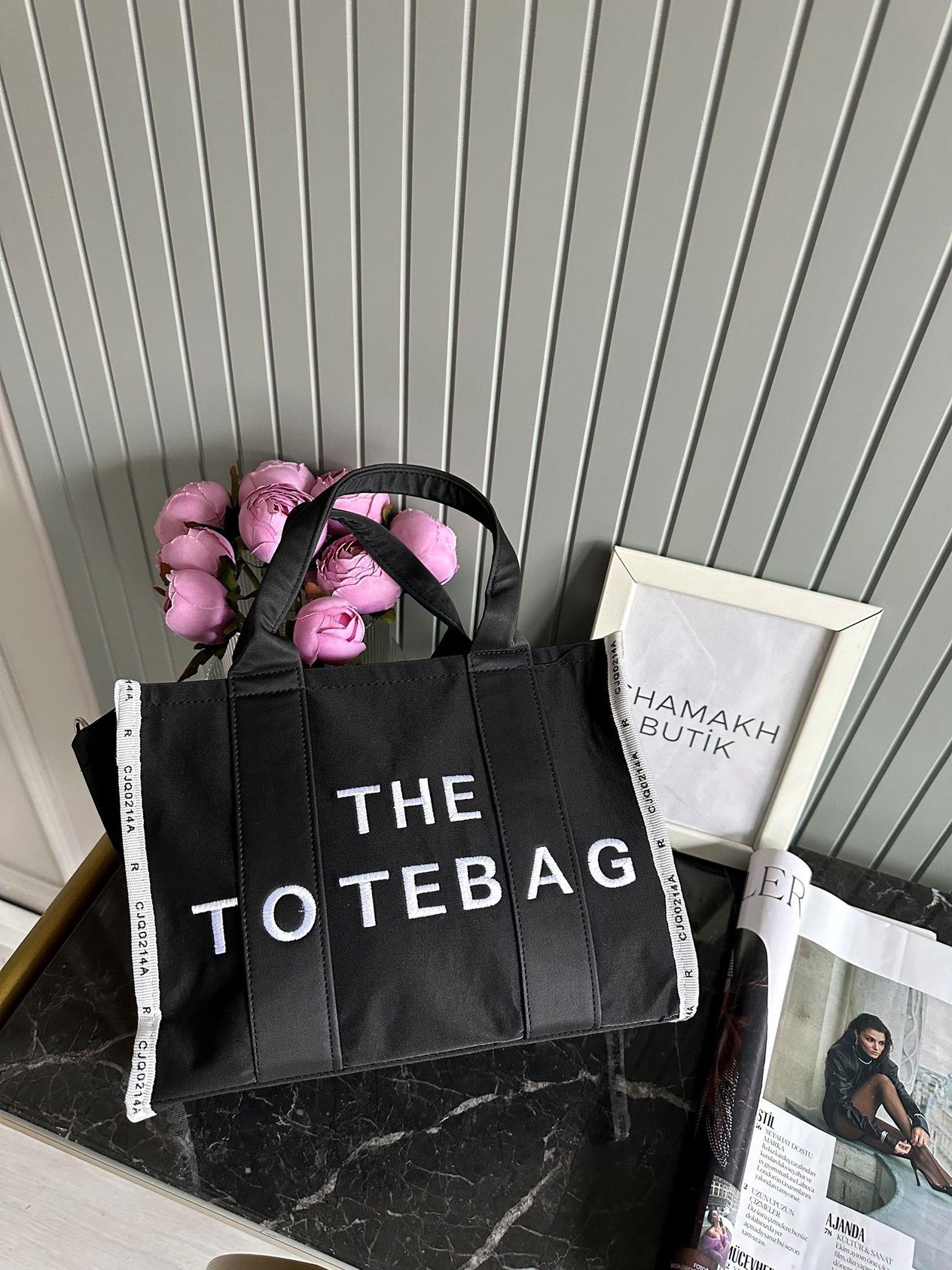 Tote ÇantaSiyah Canvas Model Çanta