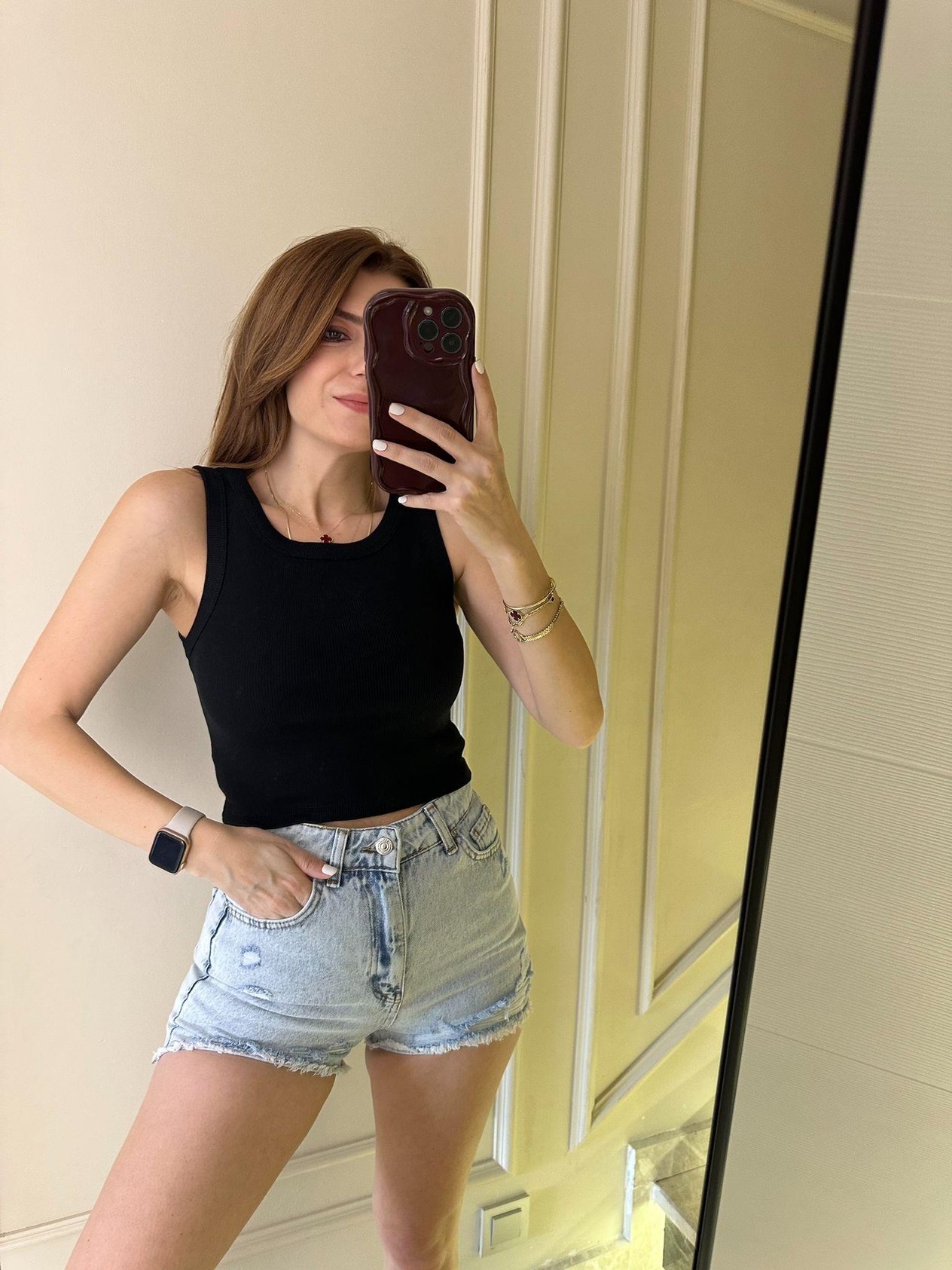 Siyah Fitilli Halter Yaka Crop