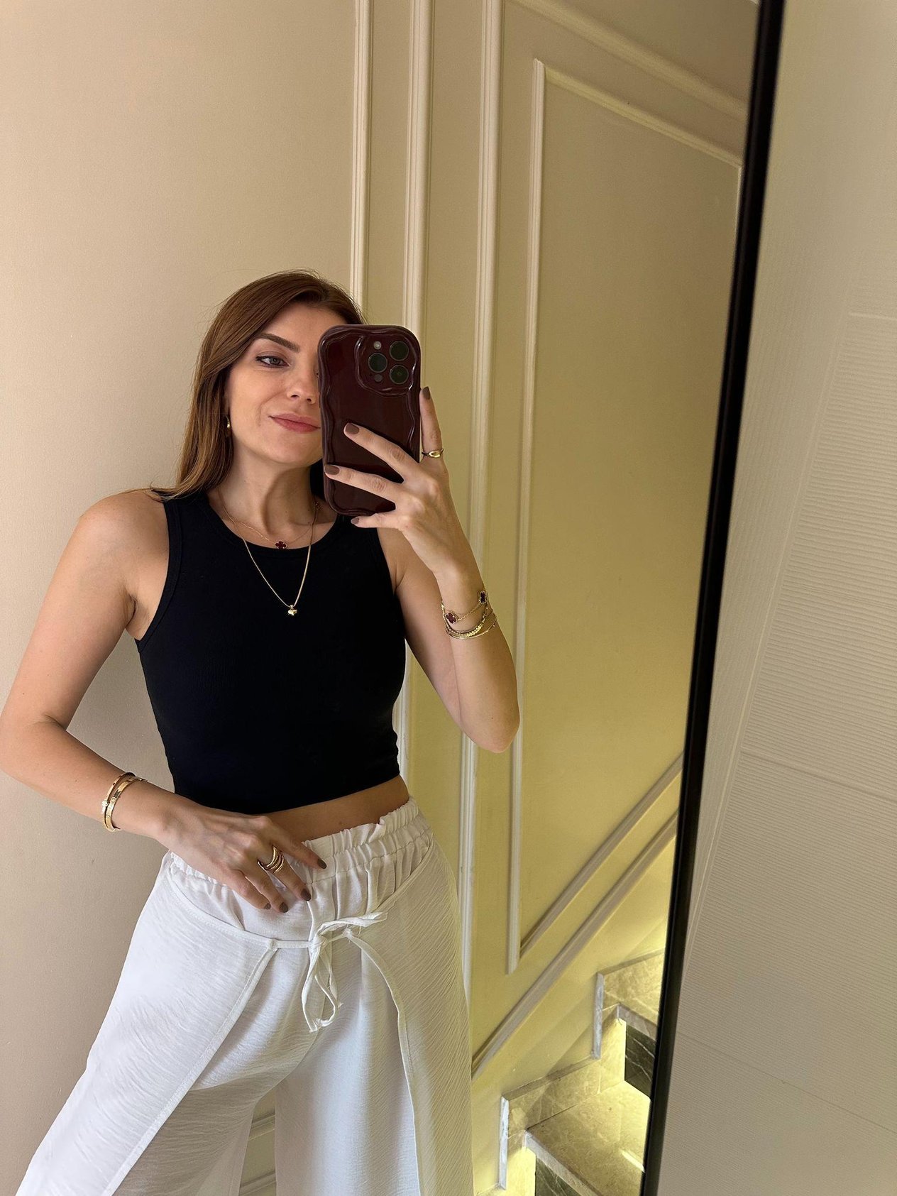 Halter Yaka BluzSiyah Halter Yaka Penye Crop