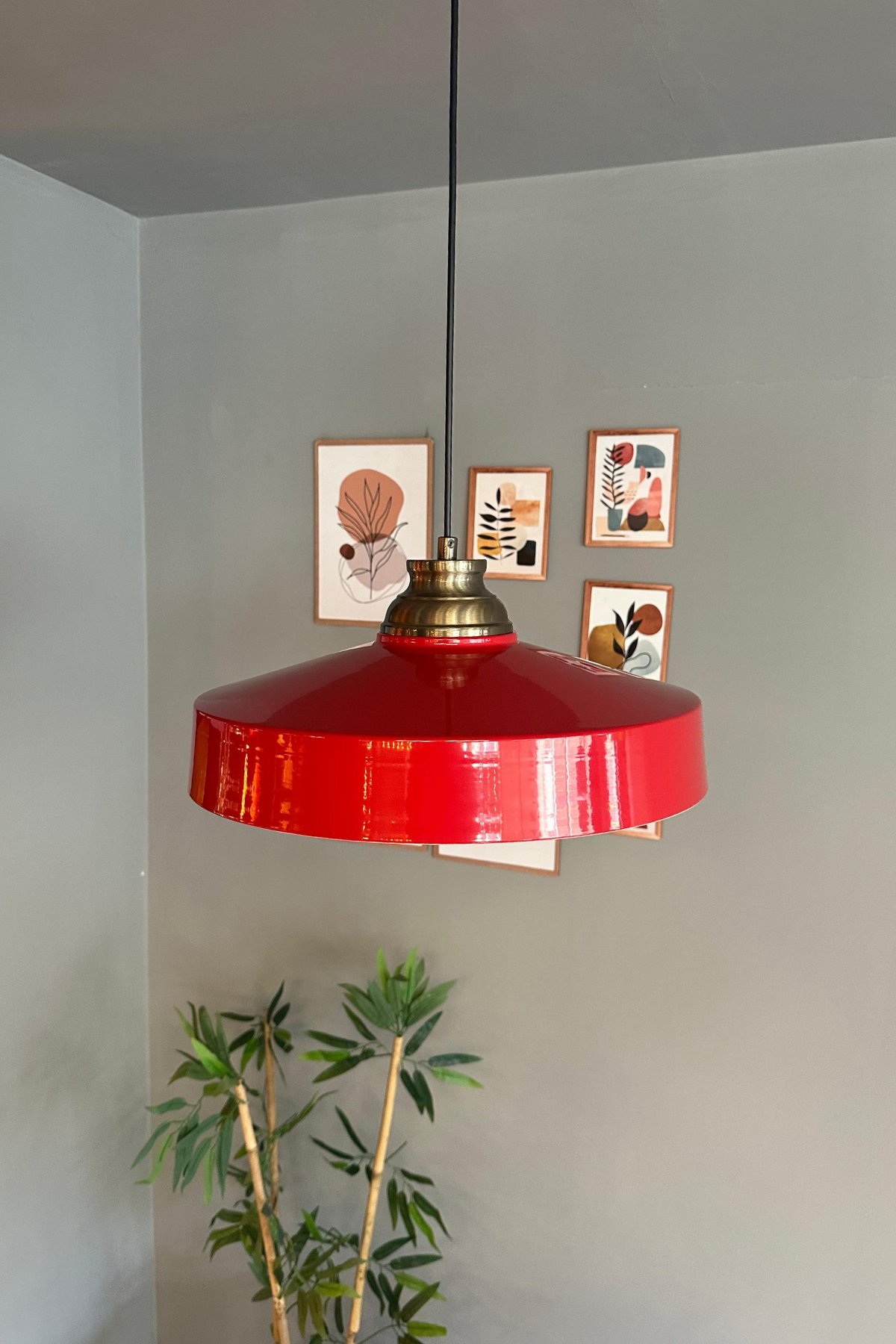 Açe Kırmızı Tekli Eskitme Kum Saati Başlık Avize Retro Sarkıt Ofis Showroom Salon Mutfak Avizeleri