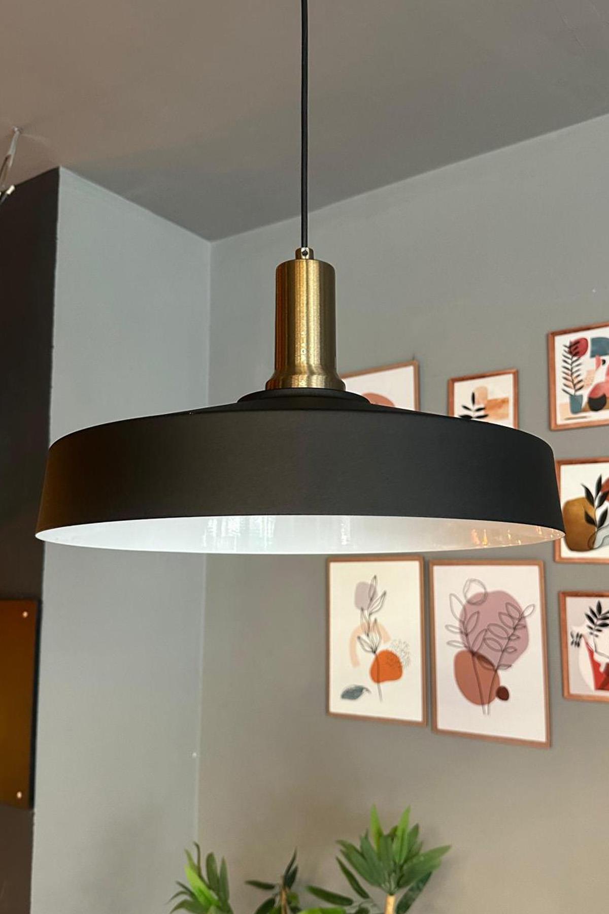 Açe Siyah Tekli Eskitme Fener Başlık Avize Retro Sarkıt Ofis Showroom Salon Mutfak Avizeleri