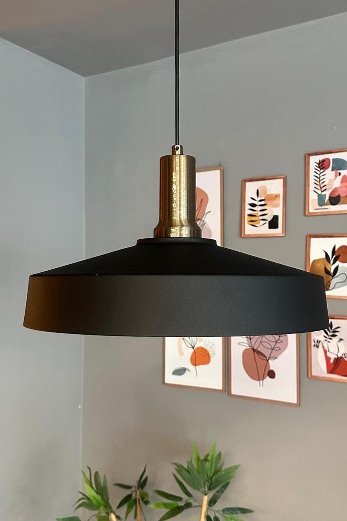 Açe Siyah Tekli Eskitme Fener Başlık Avize Retro Sarkıt Ofis Showroom Salon Mutfak Avizeleri