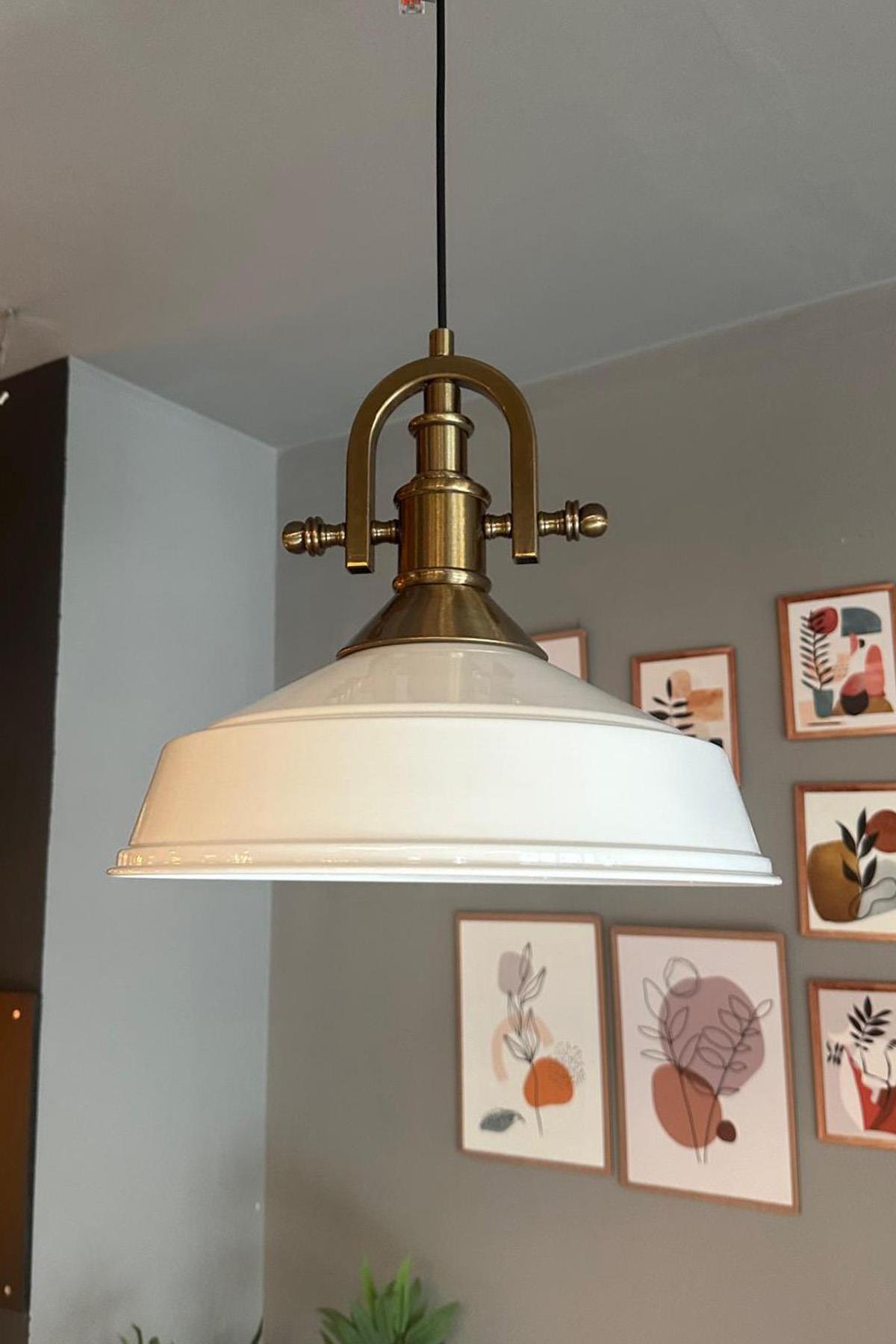 Carmelo Beyaz Tekli Avize Eskitme Gemici Başlık Retro Sarkıt Lamba Restoran Salon Aydınlatma