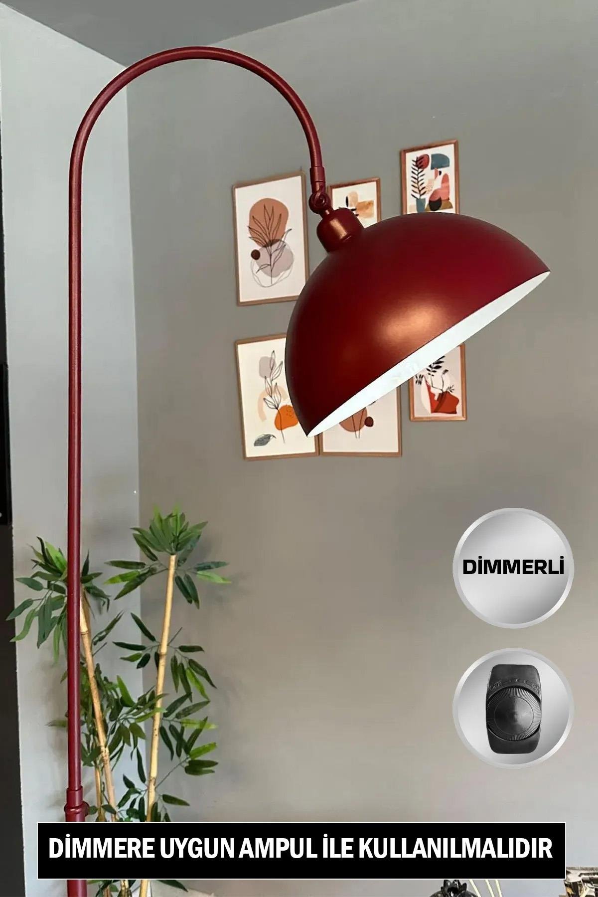 Dimmerli Vişne Çürüğü Lambader Hareketli Başlık Modern Dekoratif Metal Oturma Odası Çalışma Odası
