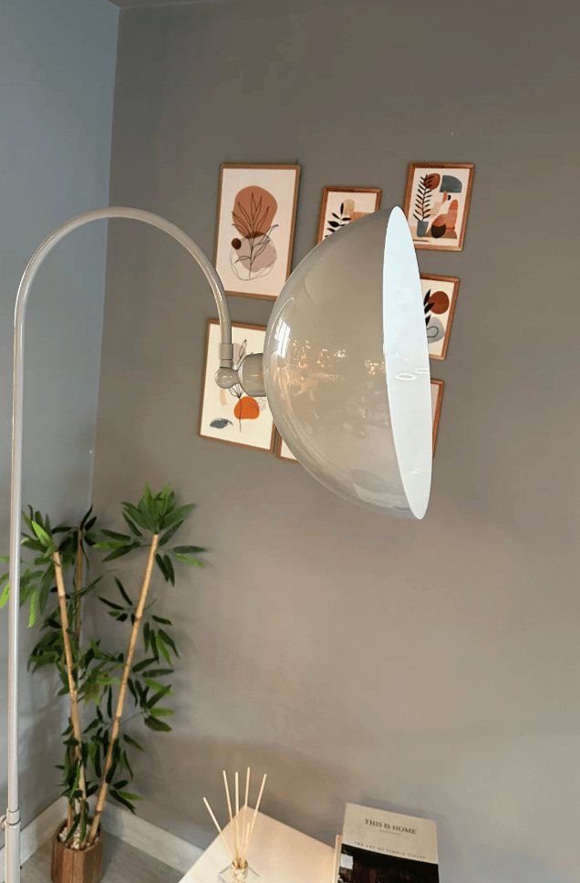 Gri Lambader Hareketli Başlık Sehpalı Modern Dekoratif Metal Oturma Odası Çalışma Odası