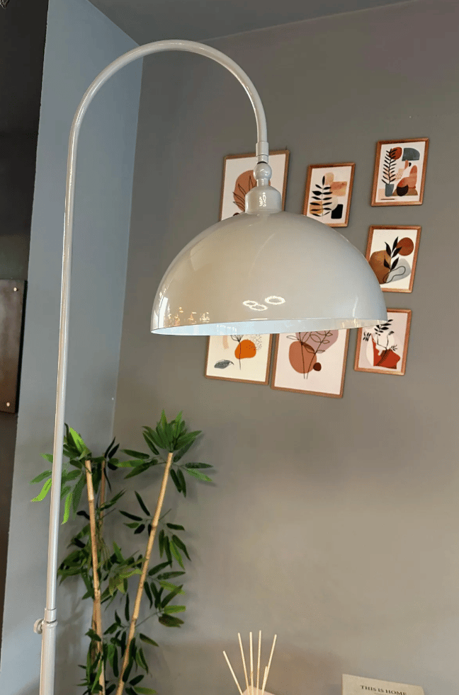 Gri Lambader Hareketli Başlık Sehpalı Modern Dekoratif Metal Oturma Odası Çalışma Odası