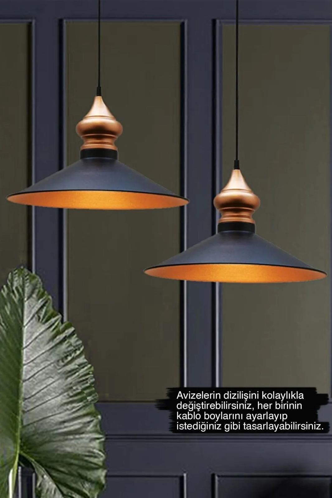 Ikili Salon Siyah Sarkıt Lamba Yemek Masası Oturma Odası Mutfak Salon Otel Showroom Kuaför