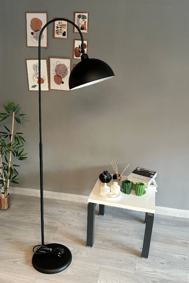 Siyah Lambader Hareketli Başlık Modern Dekoratif Metal Oturma Odası Çalışma Odası Lambası