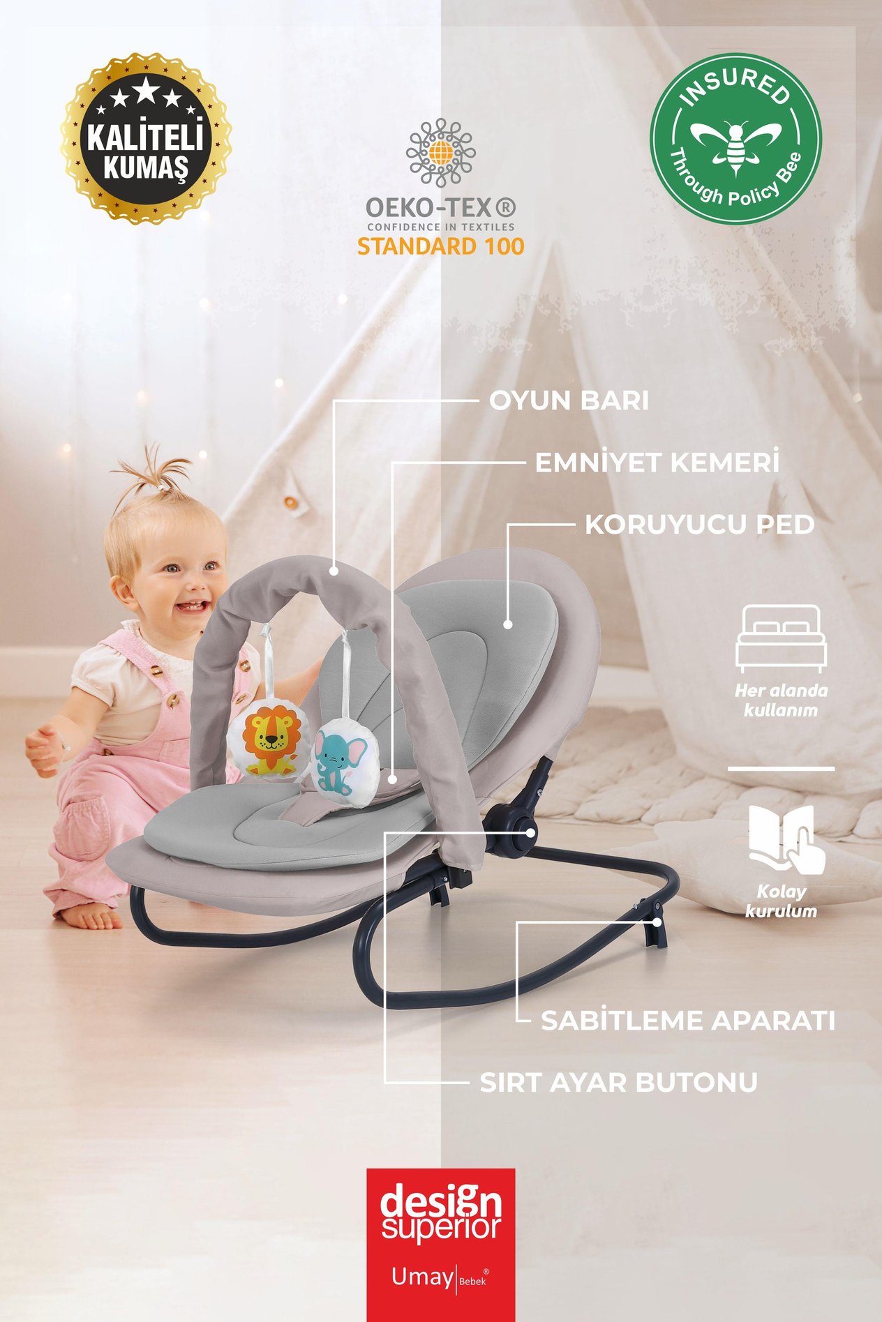 Umay BebekAna Kucağı, Oyuncaklı Ana Kucağı, Ev Tipi Ana Kucağı, Sallanabilen Bebek Beşik