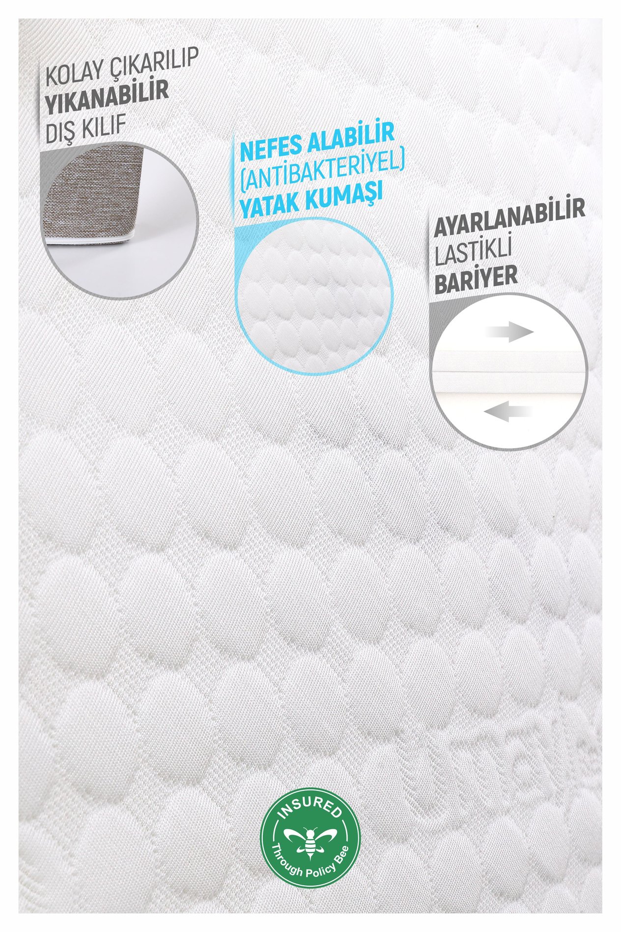 Umay BebekBebek Reflü Yatağı, Bebek Yatak - Dokuma Kahve
