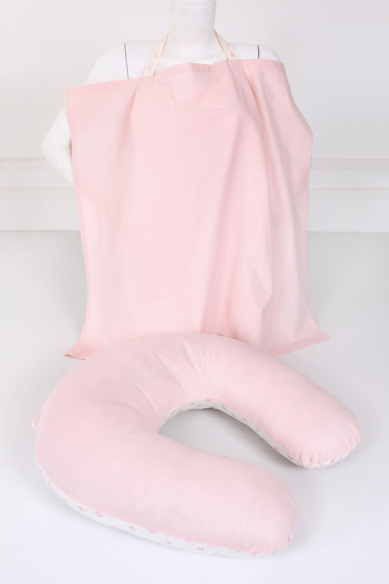Umay BebekEmzirme Yastığı Emzirme Önlüğü Set (Bebepembe)