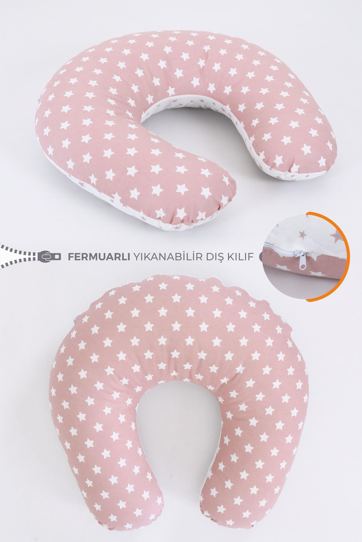 Umay BebekEmzirme Yastığı Minderi (Pudra Yıldız)