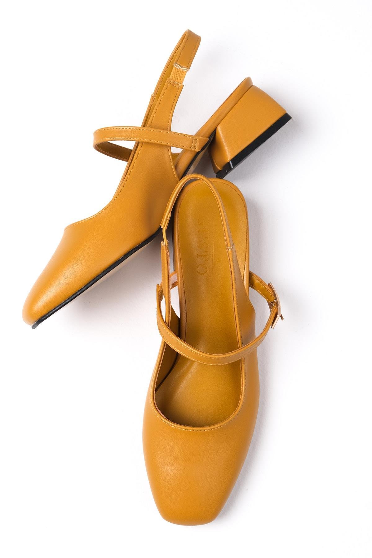 Ella Hardal Renk Kısa Topuklu Ayakkabı-Low Heels-Mio Gusto-01459MSC