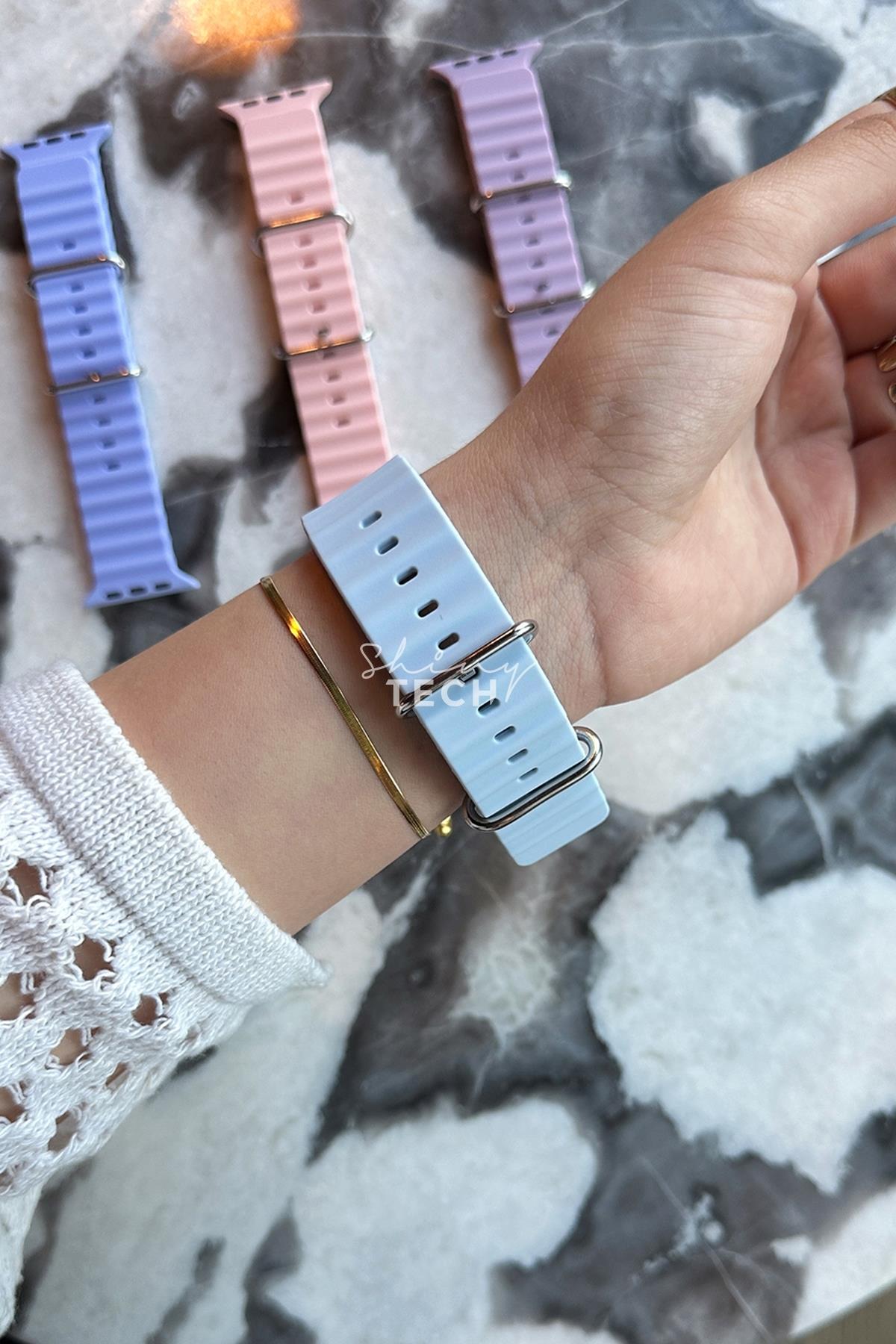 Apple Watch Uyumlu Ocean Loop Kordon Açık Mavi
