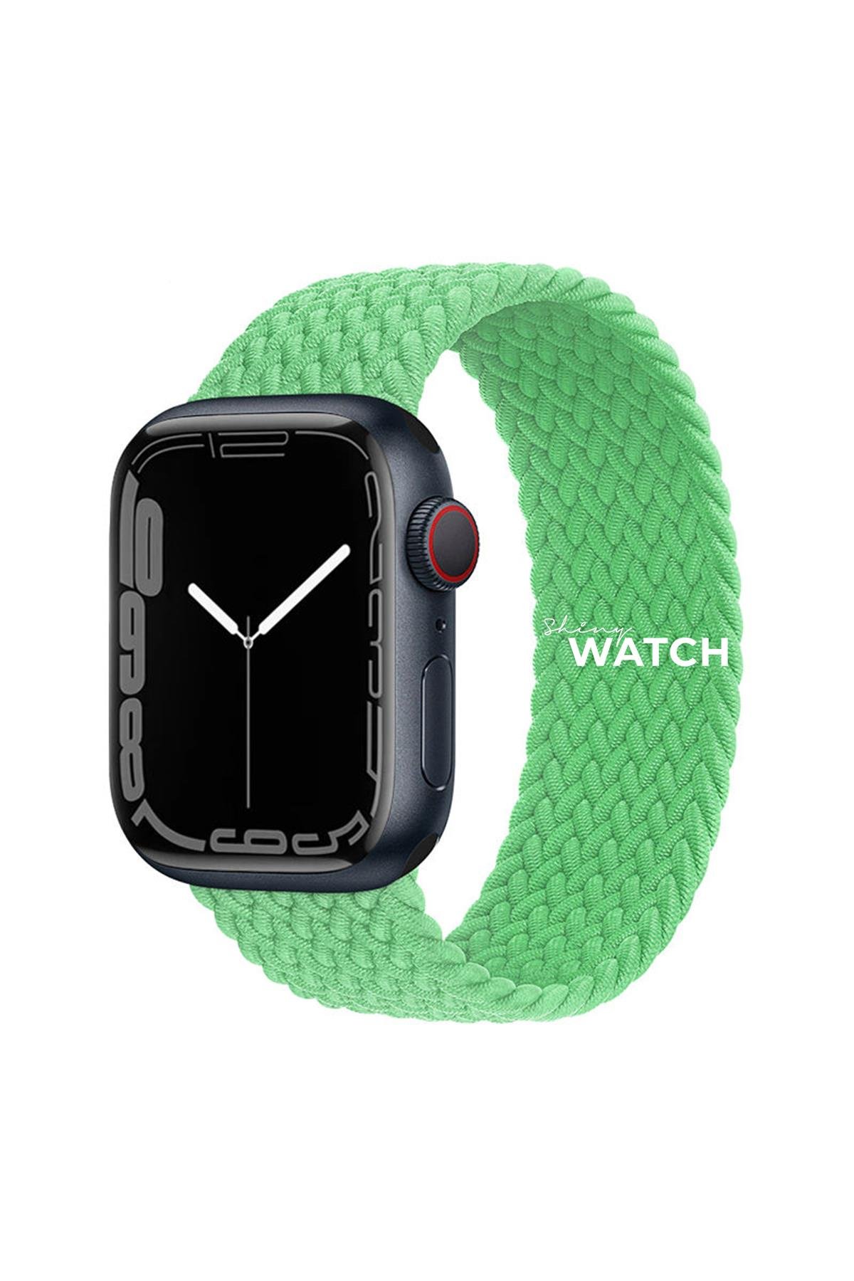 Apple Watch Uyumlu Örgü Loop Kordon Parlak Yeşil