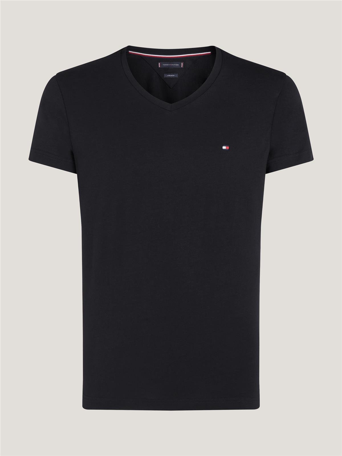TOMMY HILFIGERT-SHIRTErkek Göğüste Küçük Marka Bayrak Logolu Kaşmir ve Organik Pamuklu V Yakalı Kollarda Marka Bayrak Logolu Siyah T-Shirt MW0MW27540-BDSErkek Göğüste Küçük Marka Bayrak Logolu Kaşmir ve Organik Pamuklu V Yakalı Kollarda Marka Bayrak Logolu Siyah T-Shirt MW0MW27540-BDS