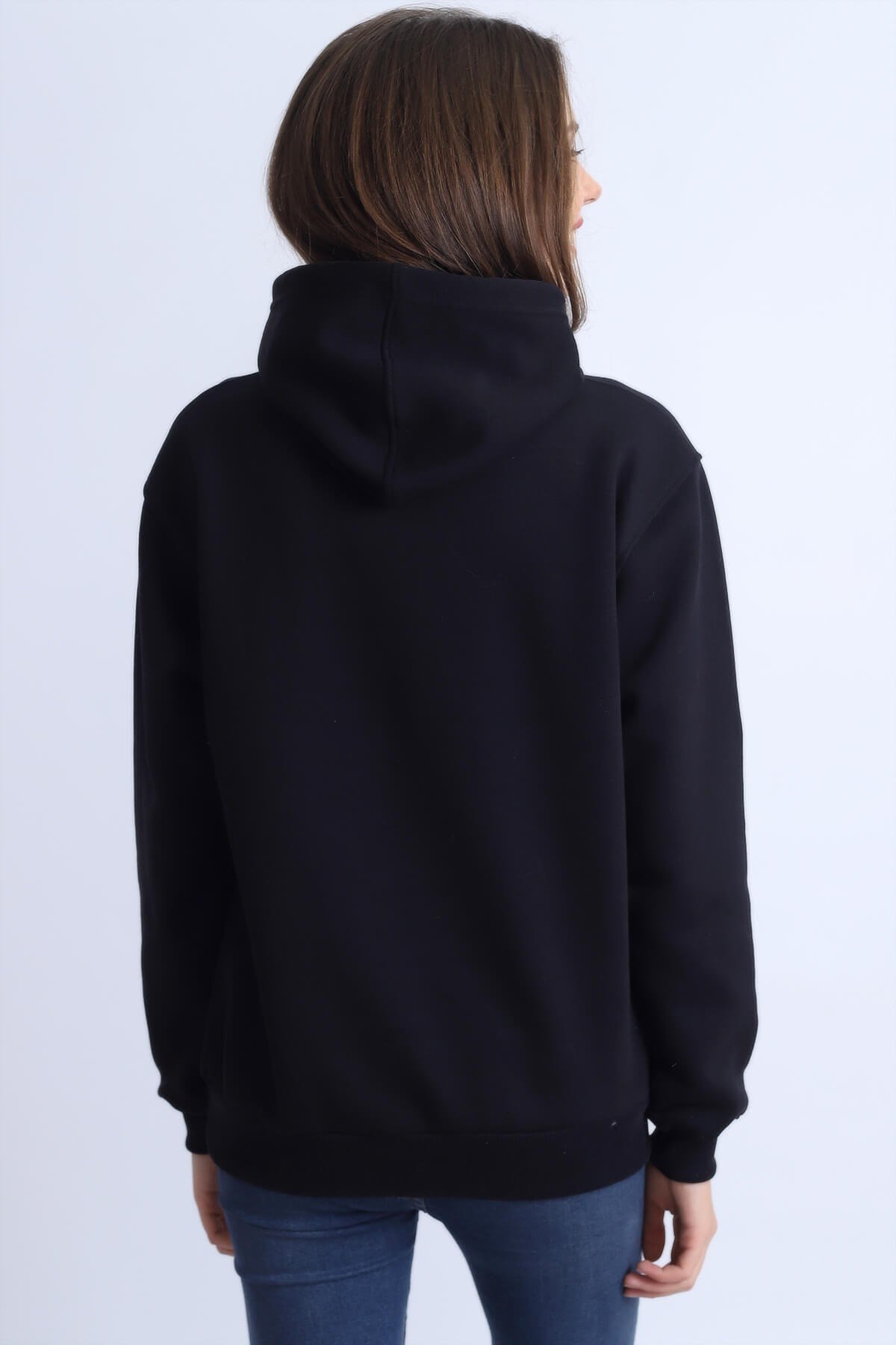 Koyu Lacivert Kapüşonlu Kadın Sweatshirt