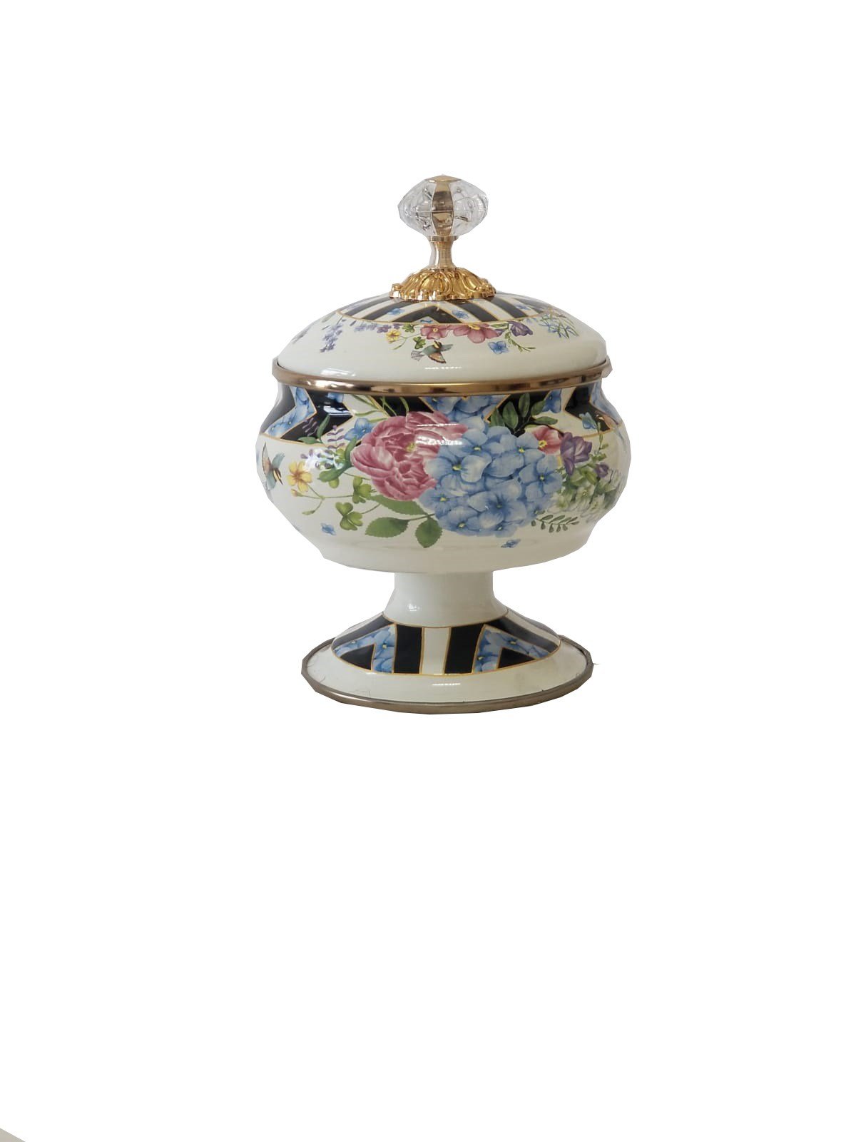 Vintage Emaye Şekerlik 12 cm- Begonvil