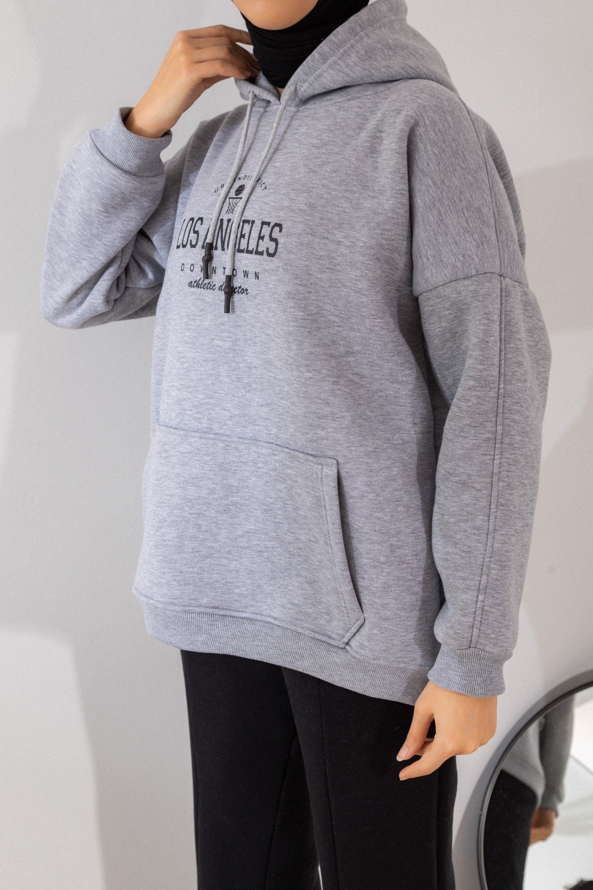 Baskılı Gri Sweat