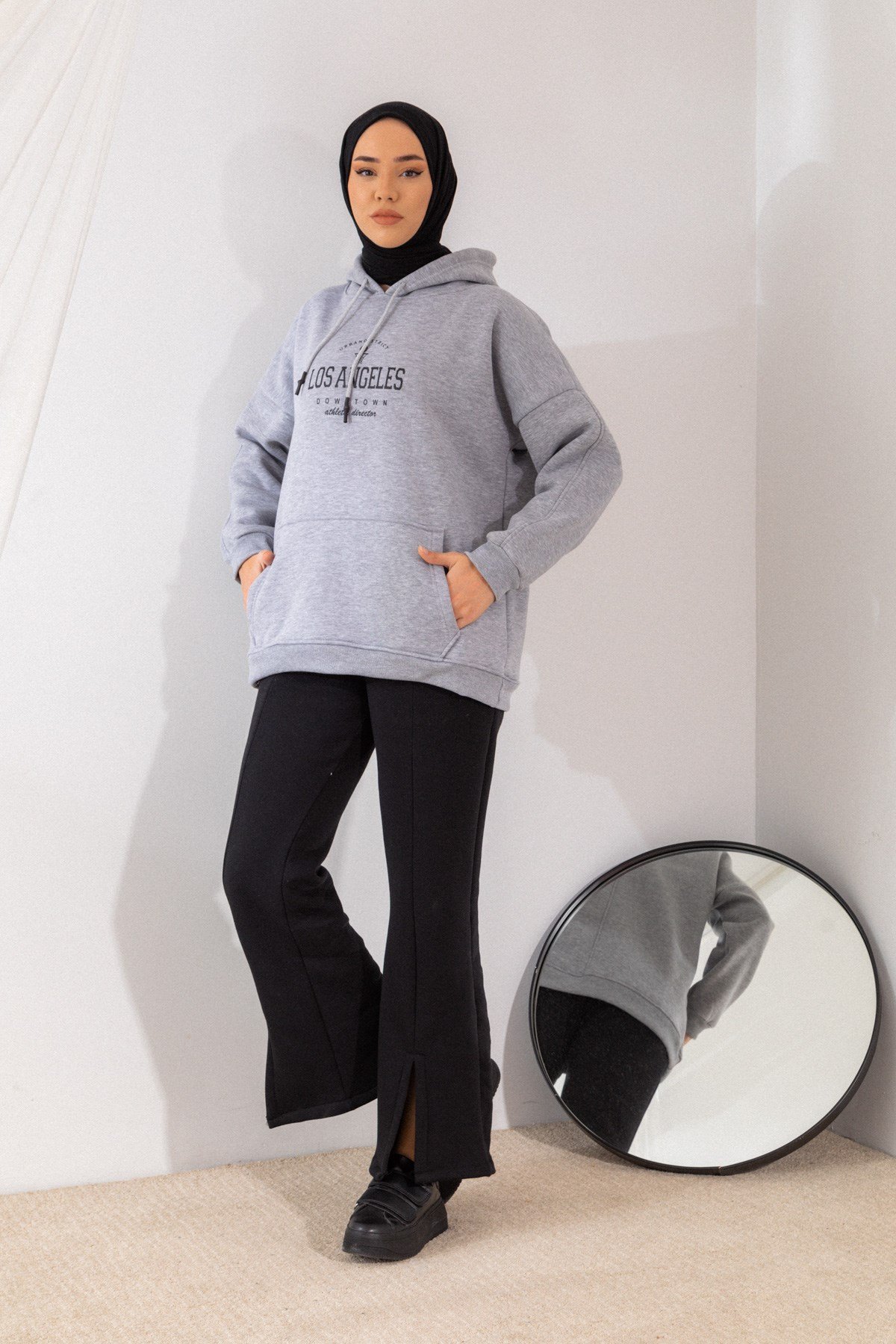Baskılı Gri Sweat