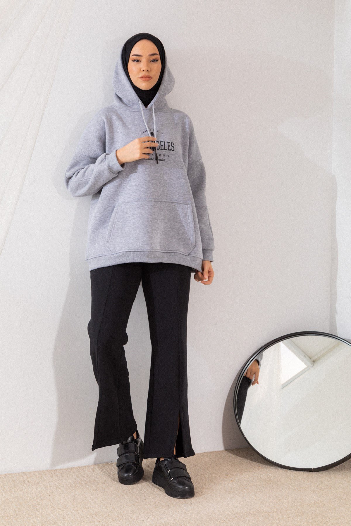 Baskılı Gri Sweat