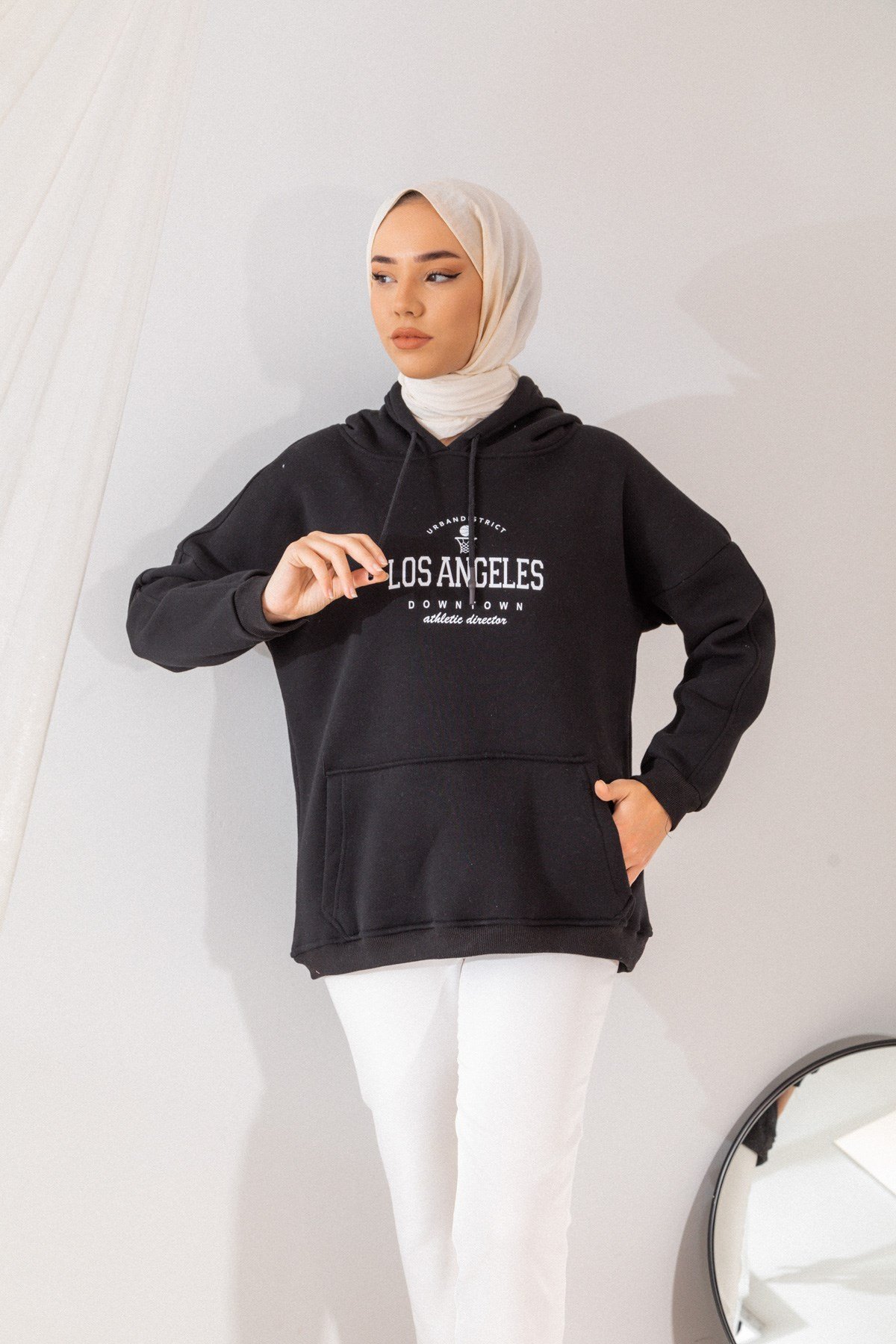 Baskılı Siyah Sweat