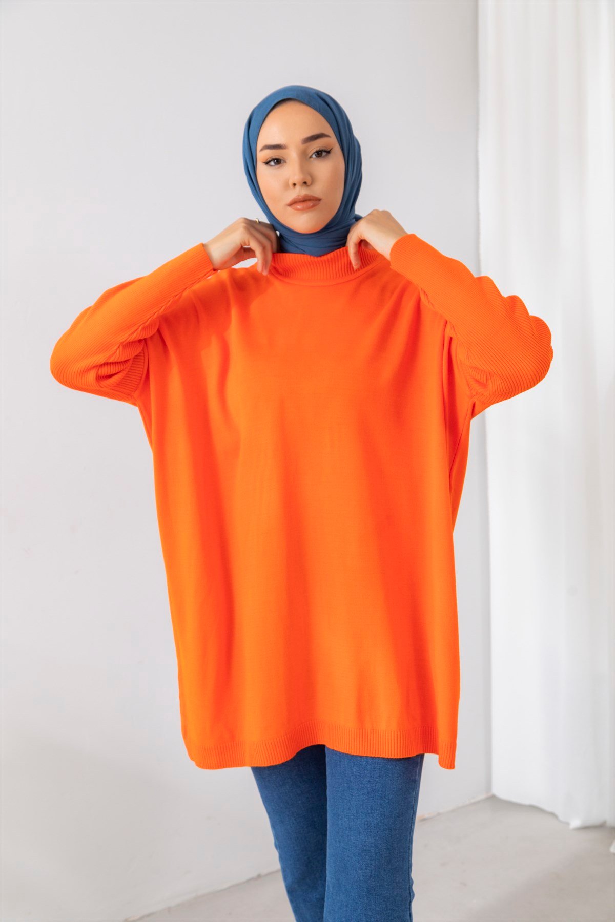Oversize Turuncu Triko Tunik