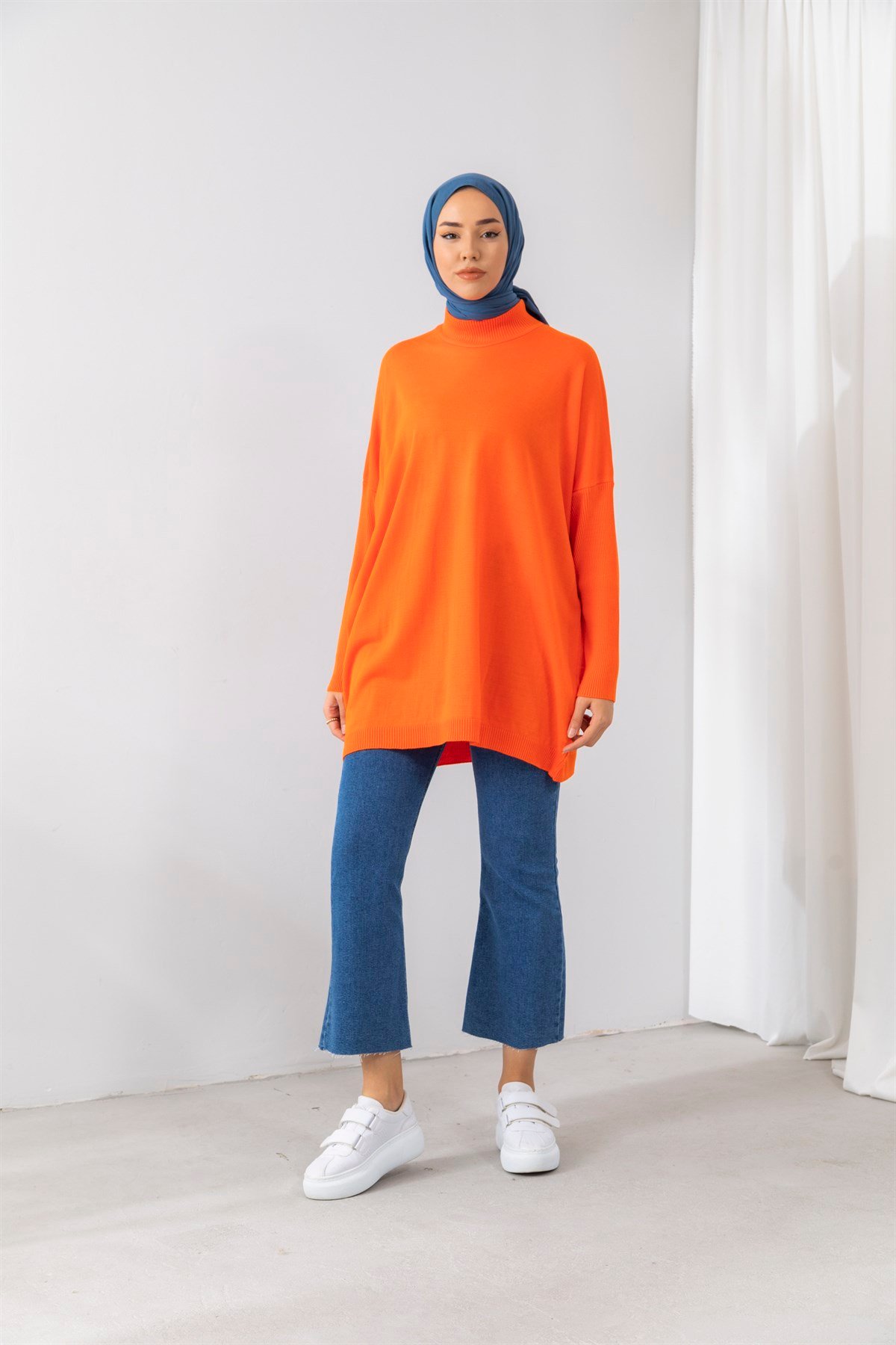 Oversize Turuncu Triko Tunik