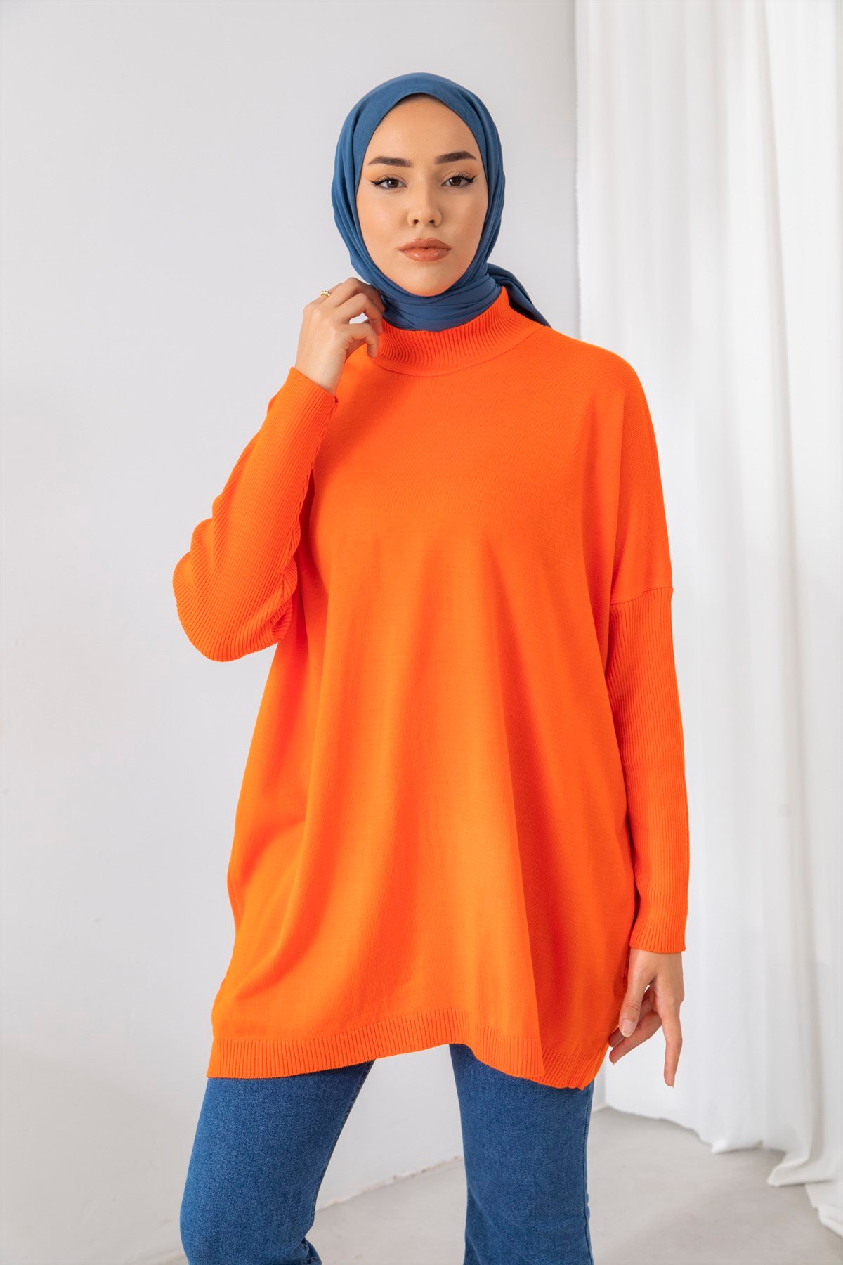 Oversize Turuncu Triko Tunik