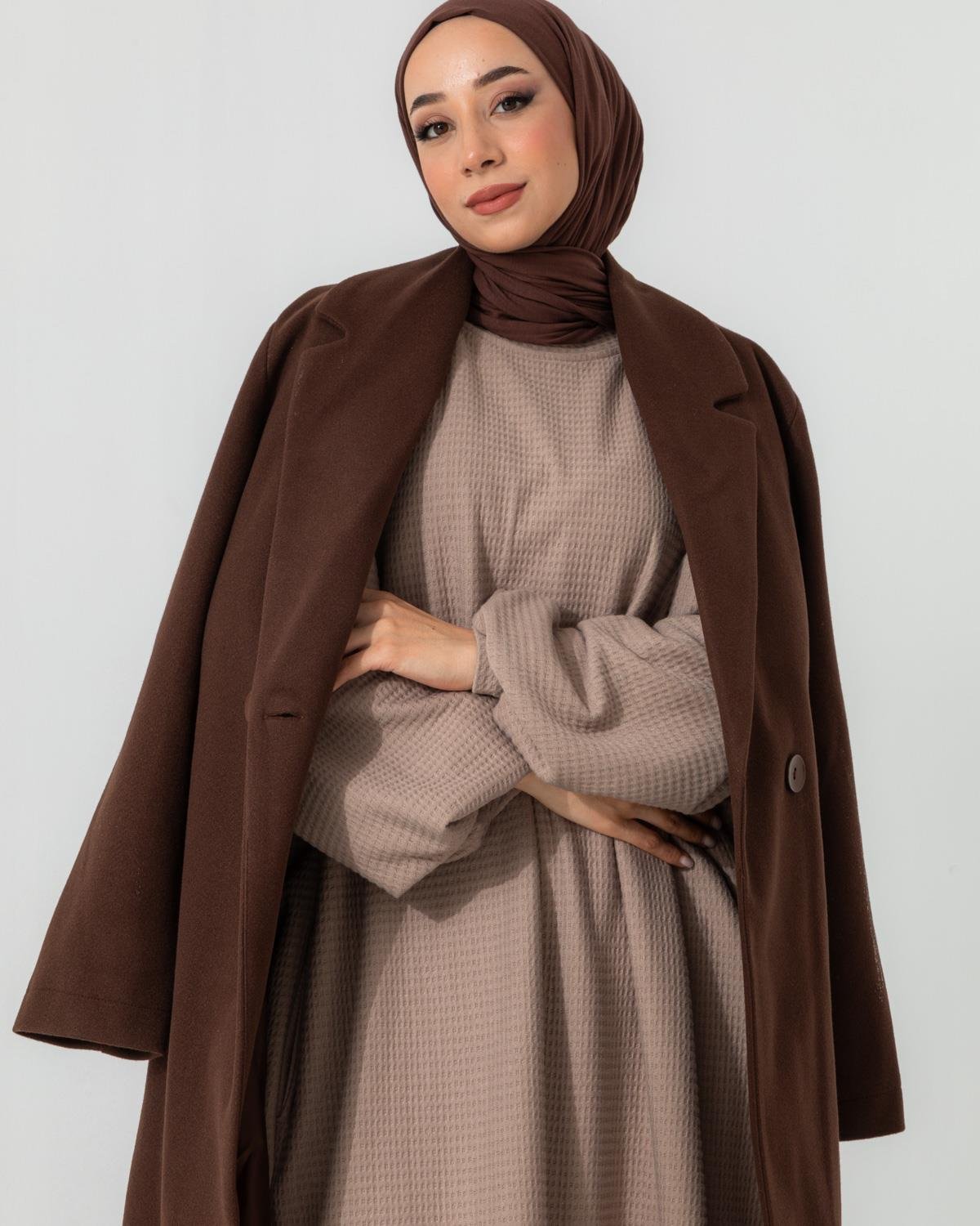 Oversize Vizon Sweat Elbise